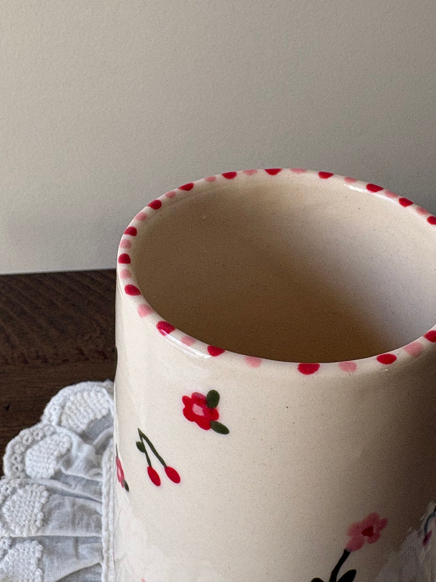 Cherries & Flowers Tumbler Cup