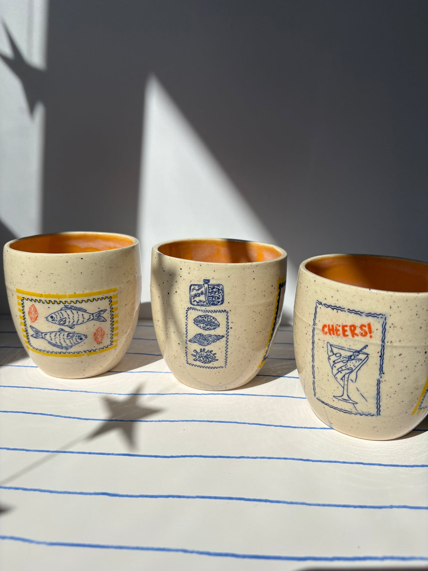 Mediterranean Summer Tumbler Cup Orange (Style 3)