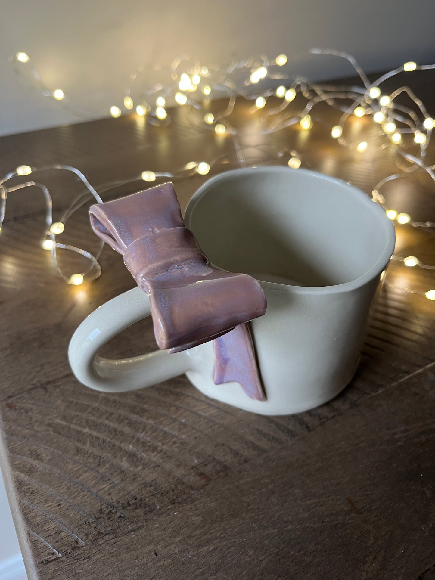 Lavender Ceramic Bow Mug