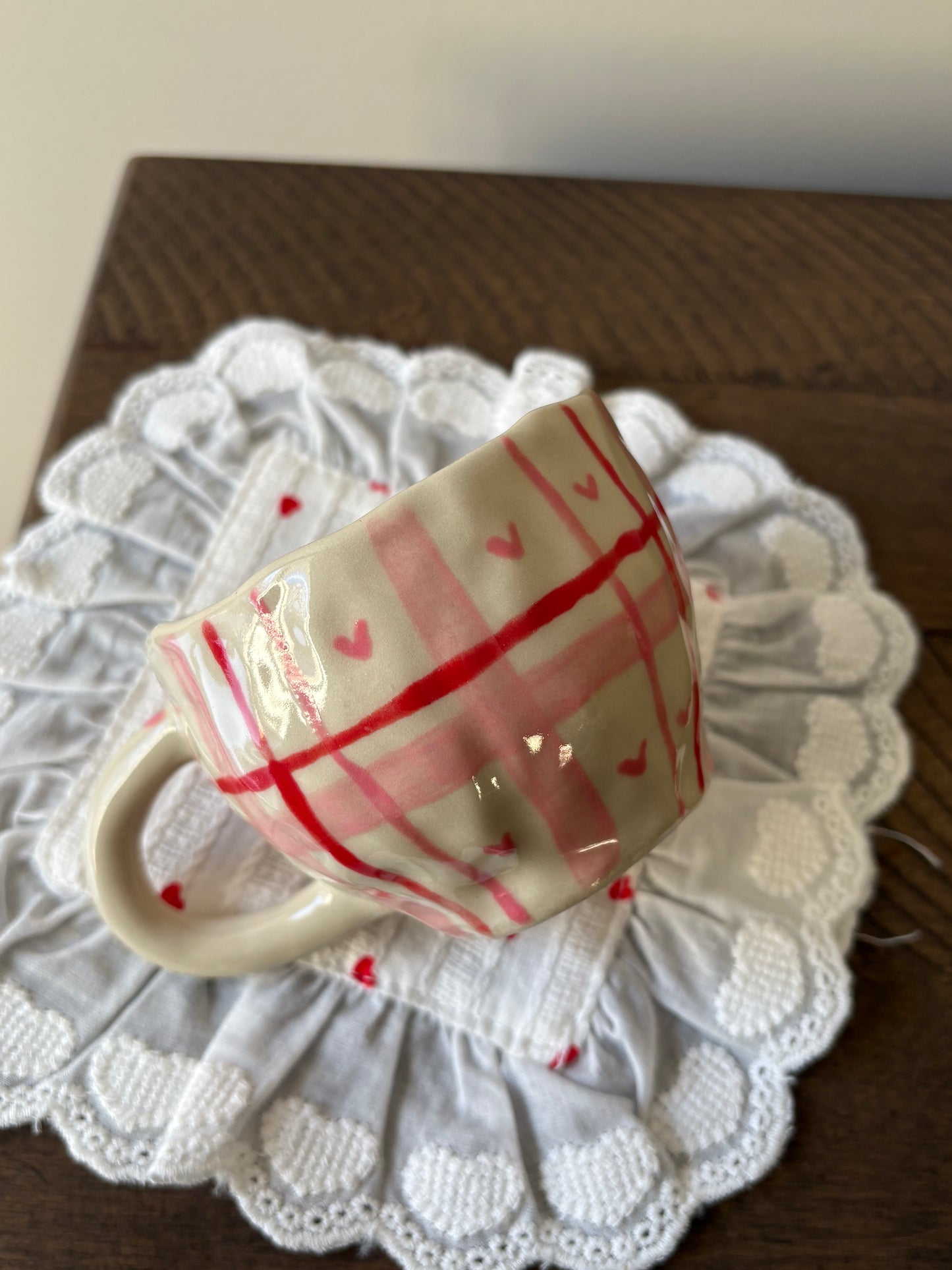 Pink Gingham Mug