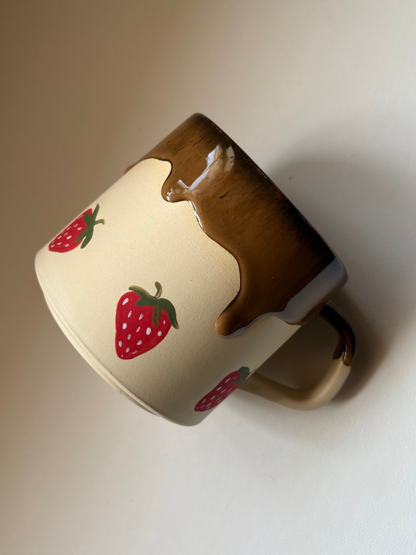 Chocolate Covered Strawberries Handmade Ceramic Mug