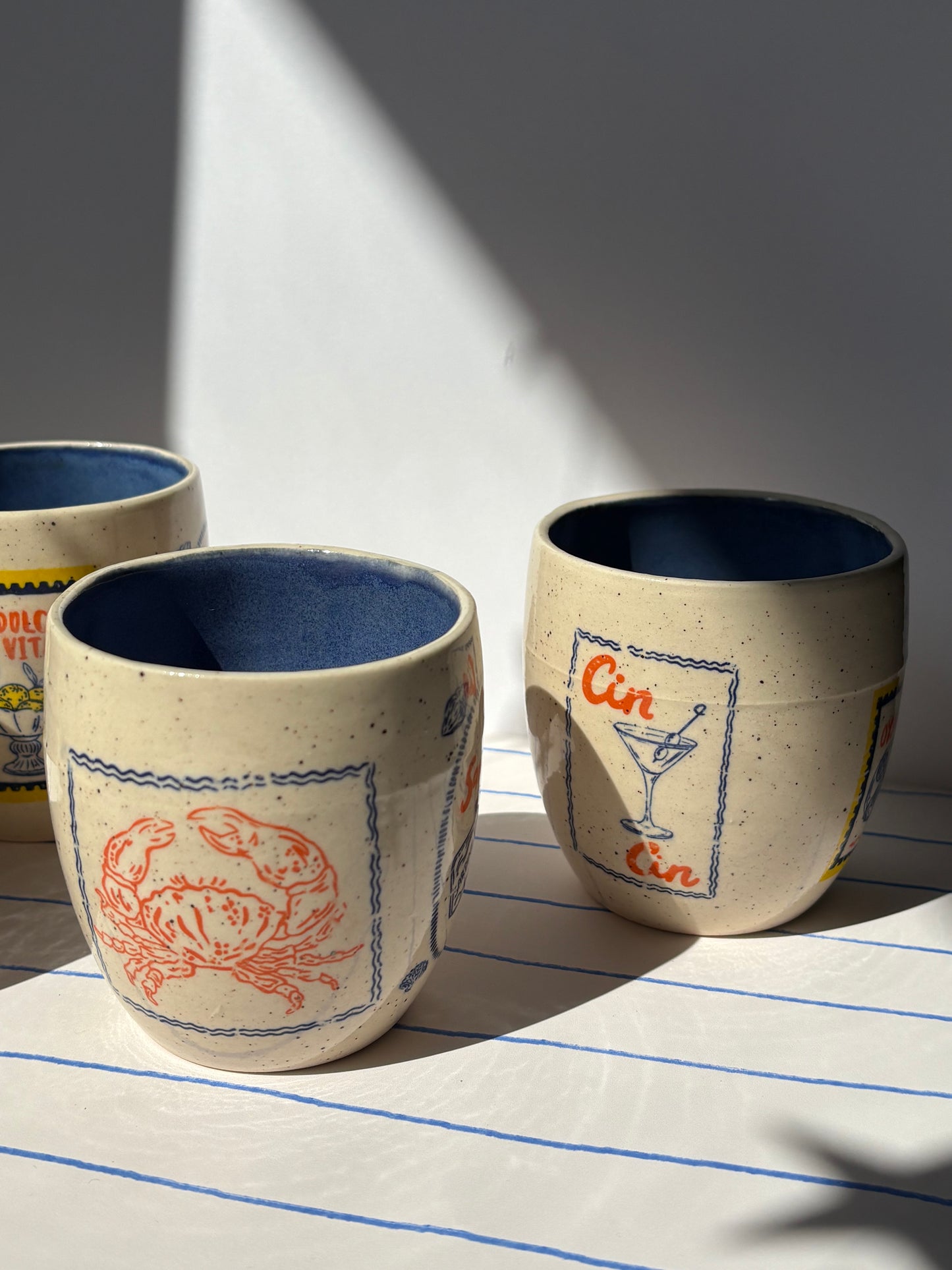 Mediterranean Summer Tumbler Cup Blue (Style 1)