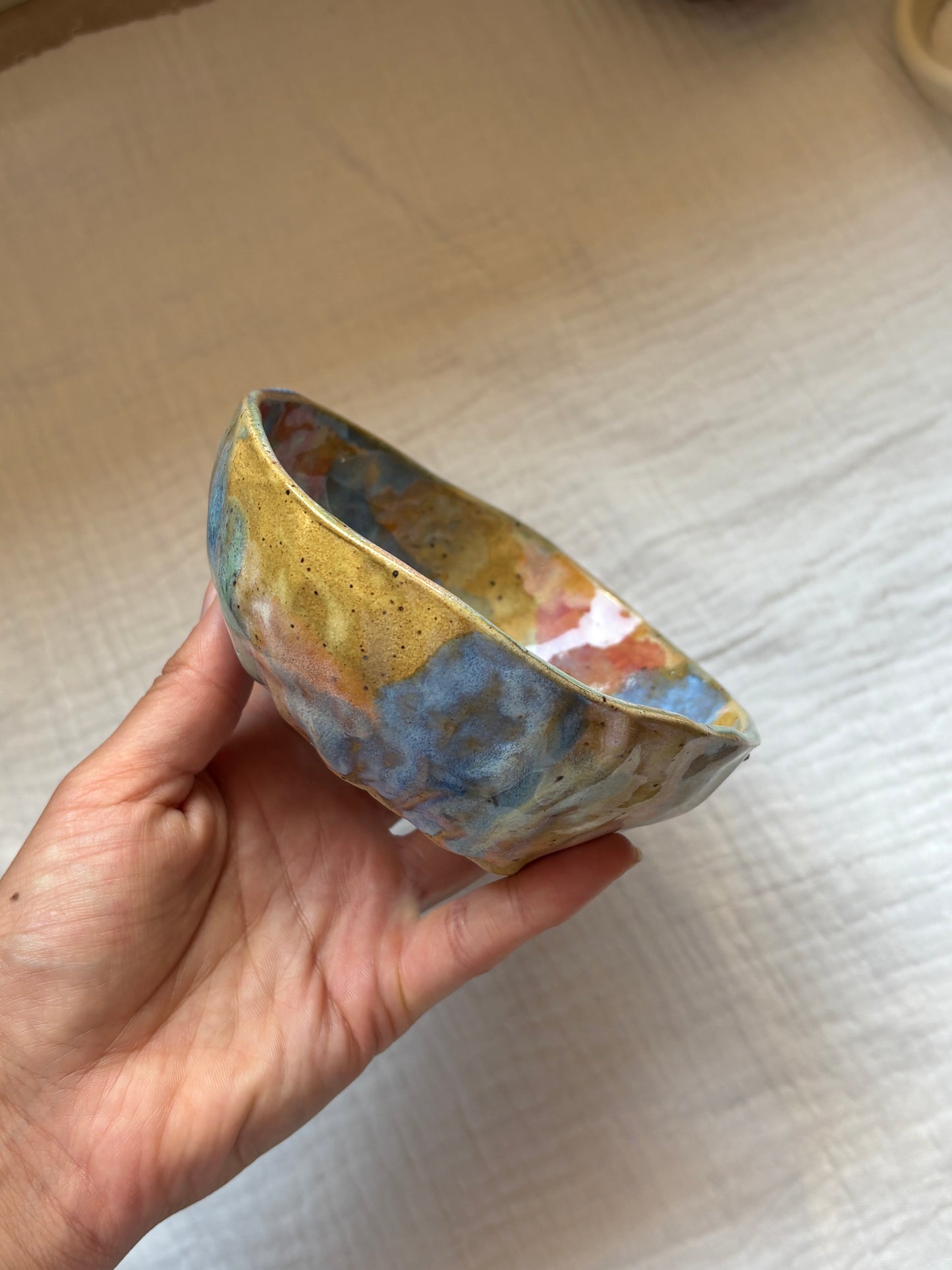 Handmade Rainbow Sherbert Bowl