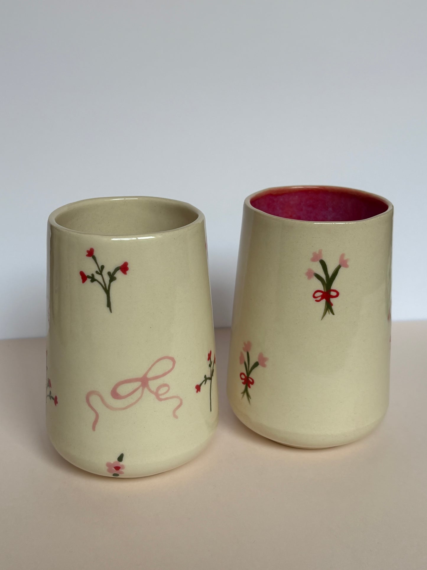 Dainty Flowers & Pink Bows Tumbler Cup