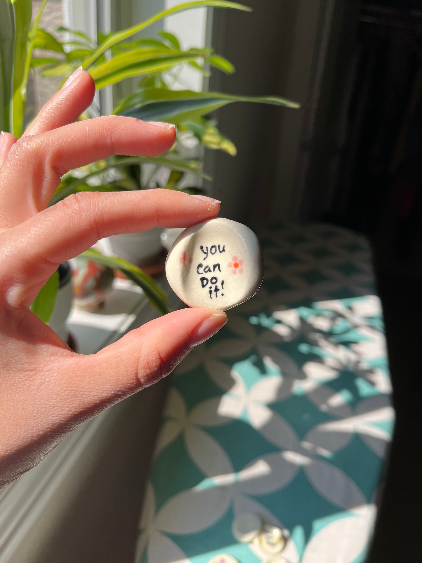 Hand written worry stones