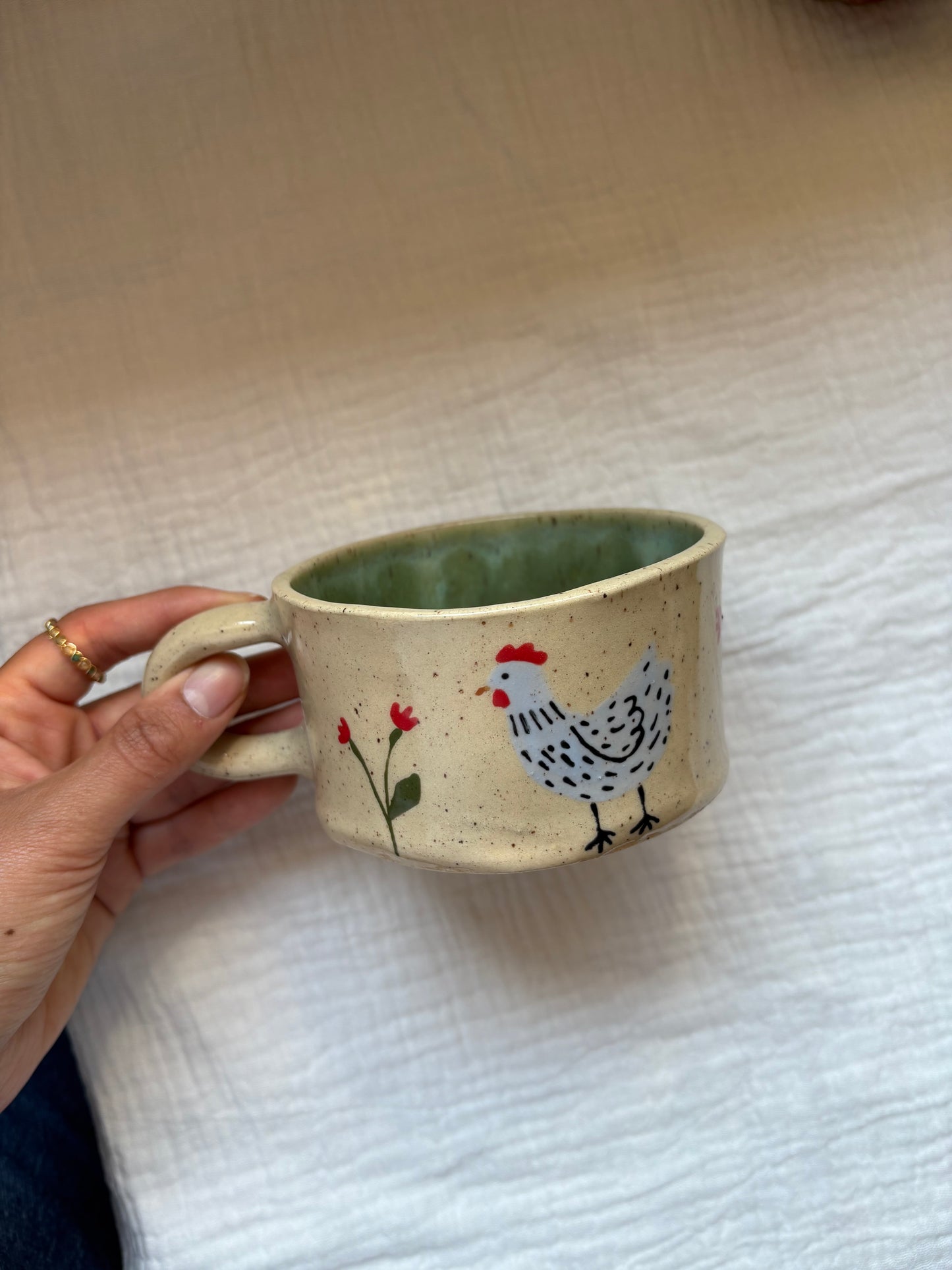 Chicken & Florals Mug