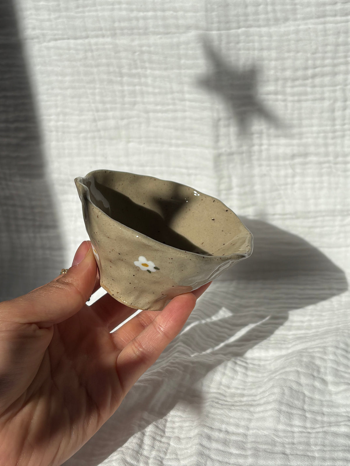 Speckled White Flowers Espresso Cup
