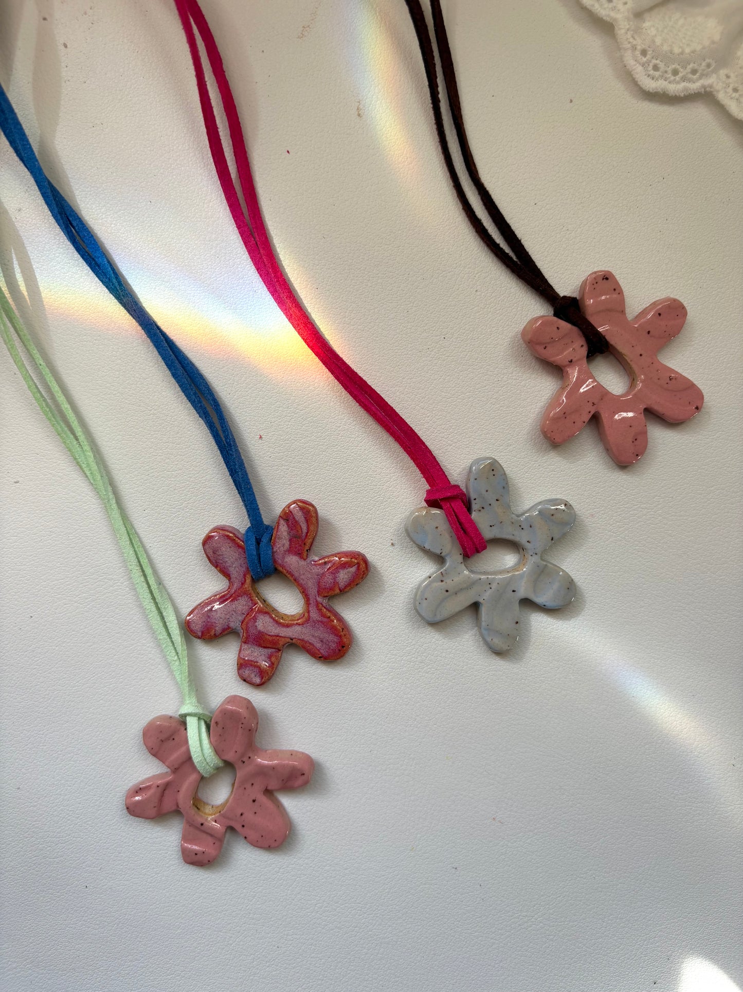 Strawberry Froth Flower Necklace