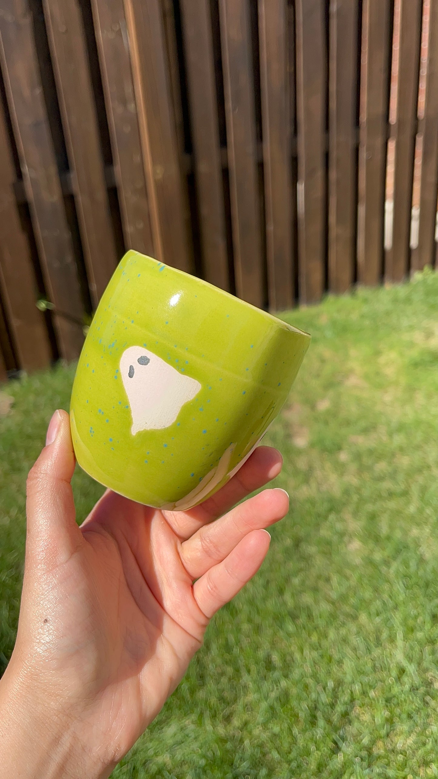 Green Speckle Ghost Tumbler