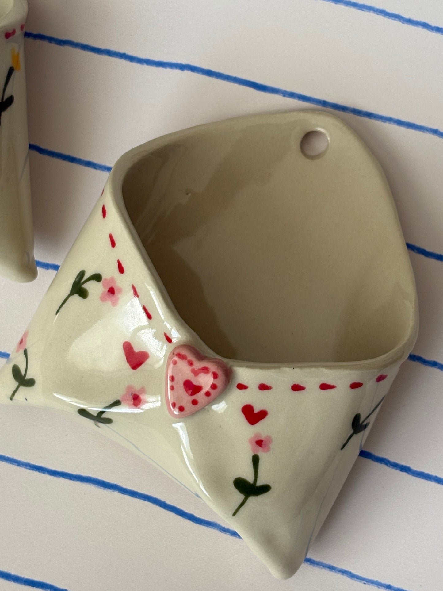 Floral & Stitch Ceramic Wall Envelope