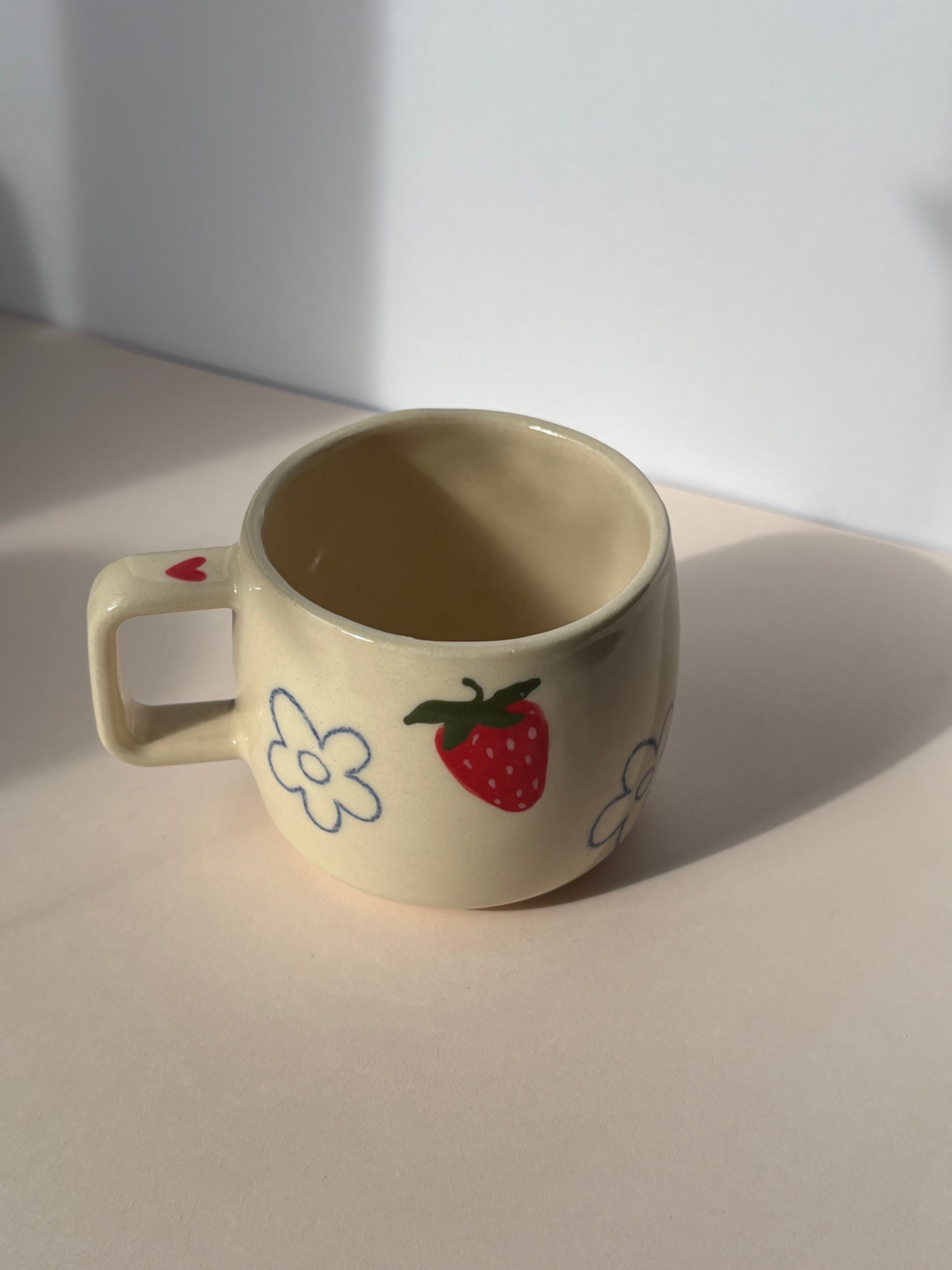 Strawberry & Doodle Flower Espresso Cup