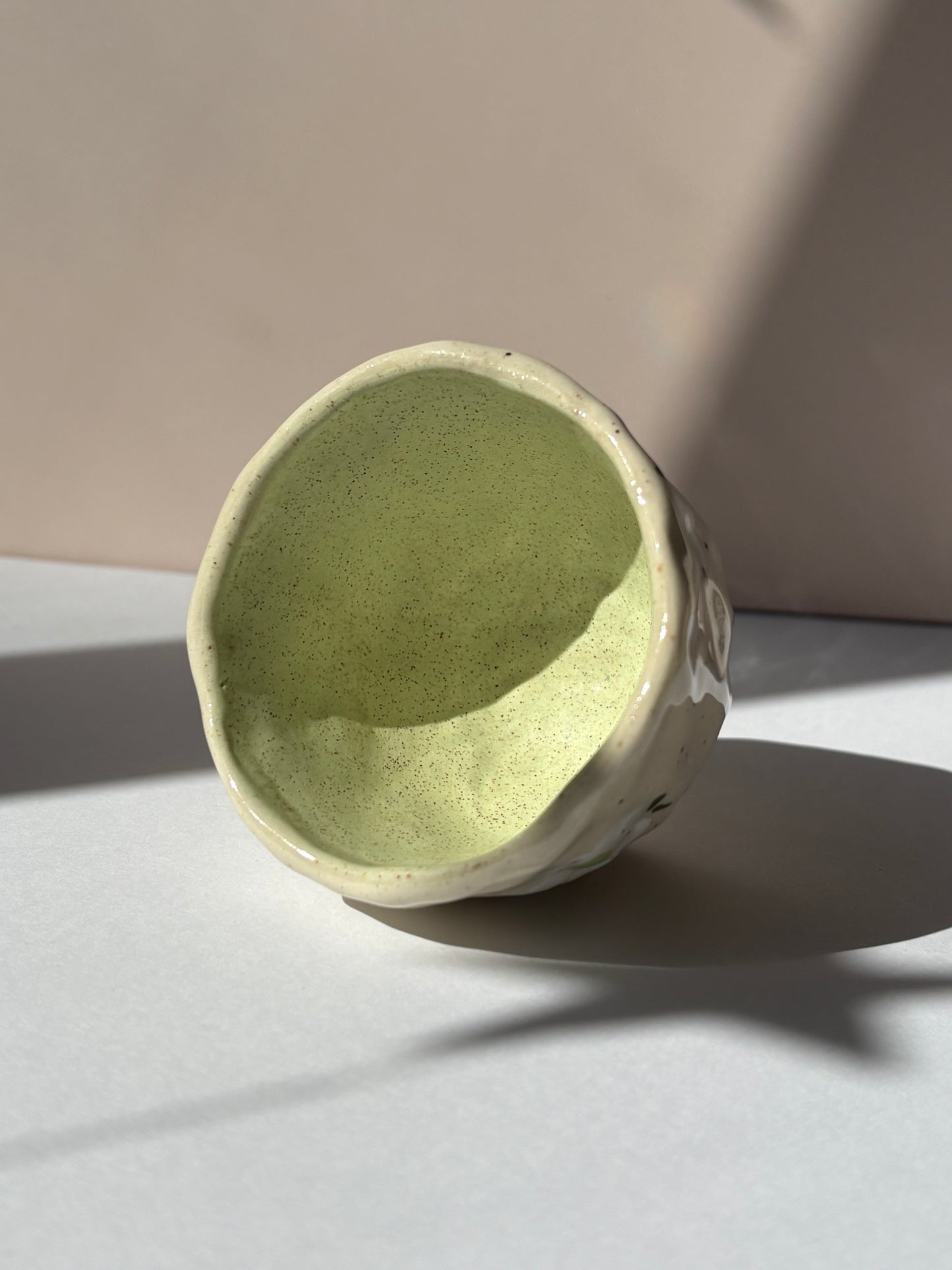 Speckled Green & White Flowers Espresso Cup