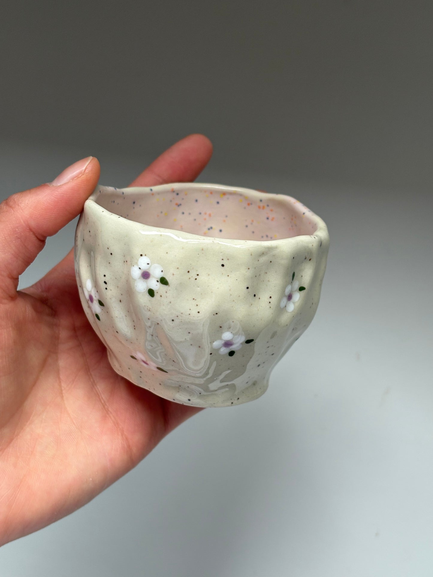 Speckled Lavender & White Flowers Espresso Cup