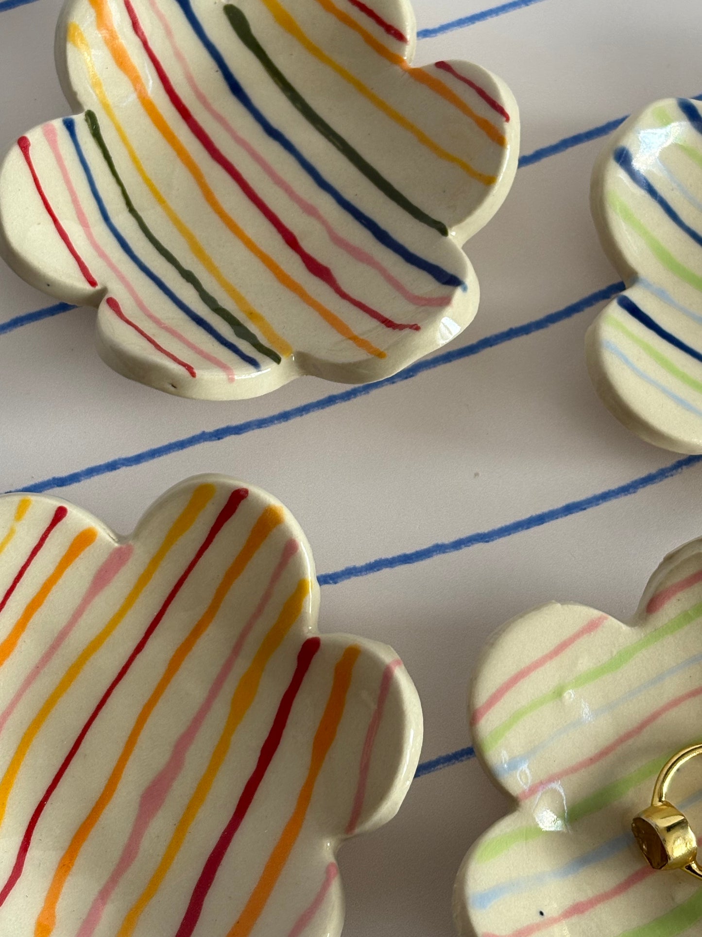 Flower Stripes Ring Jewelry Dish