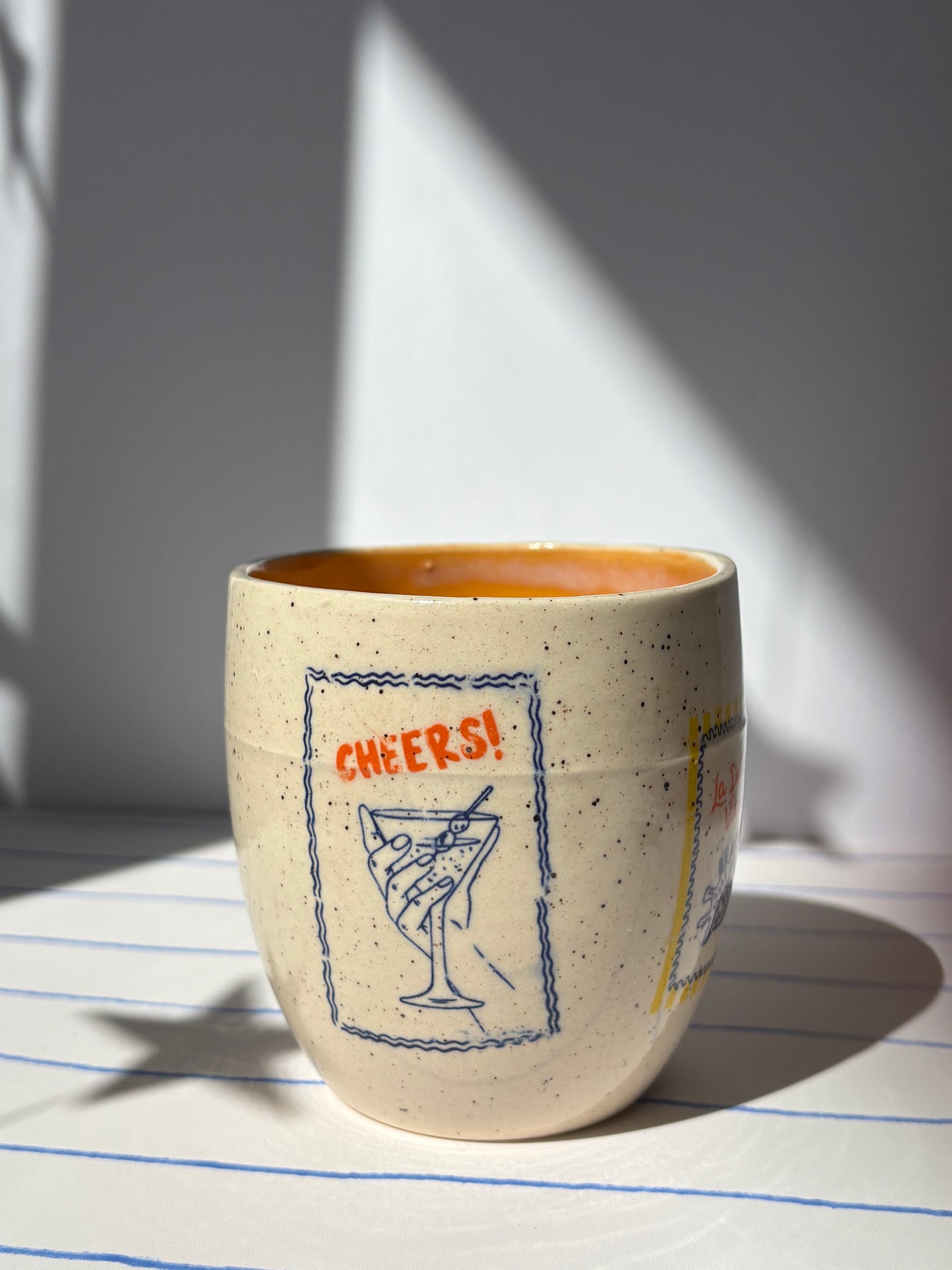 Mediterranean Summer Tumbler Cup Orange (Style 3)
