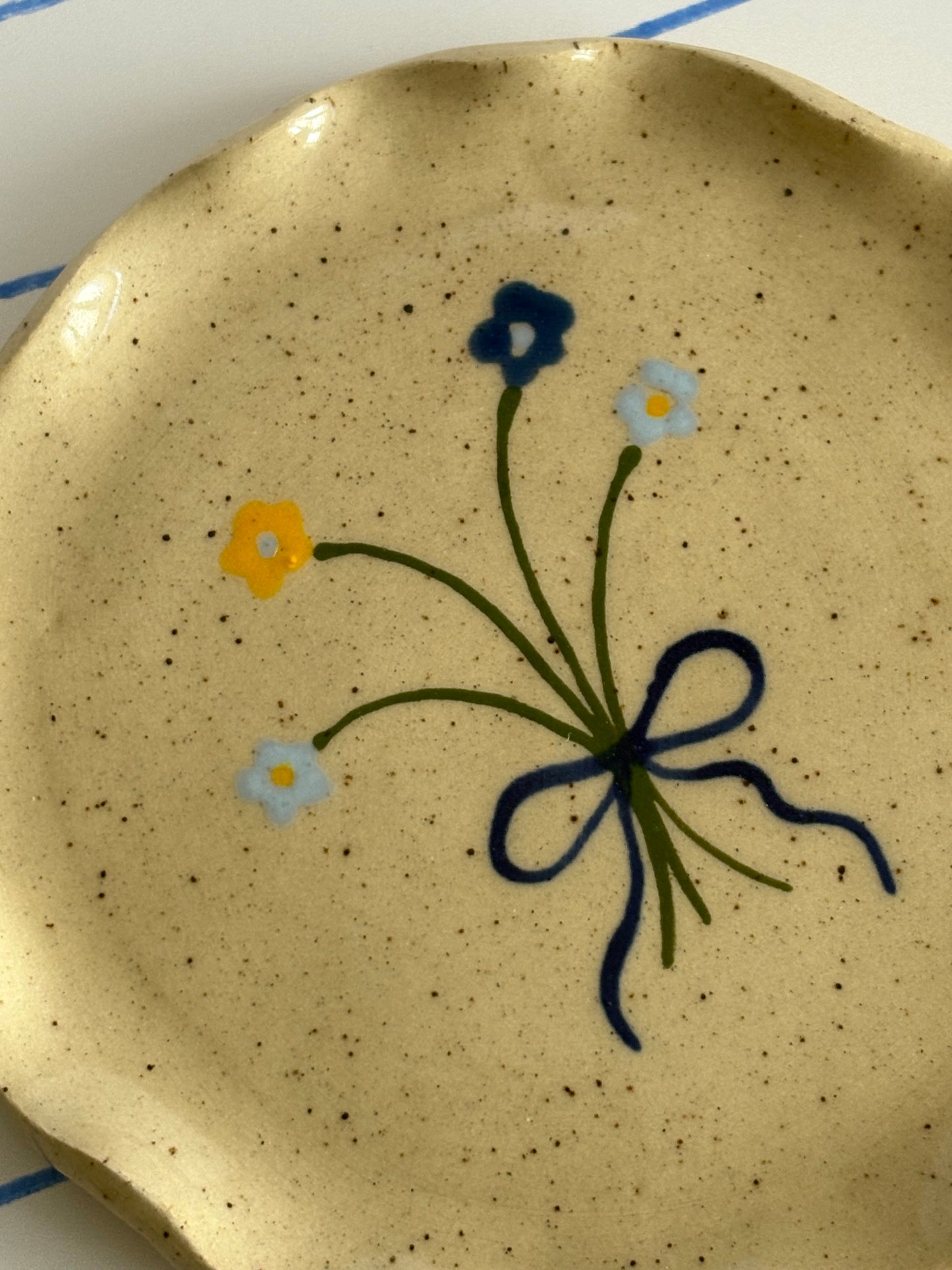 Blue Bouquet Jewelry Dish