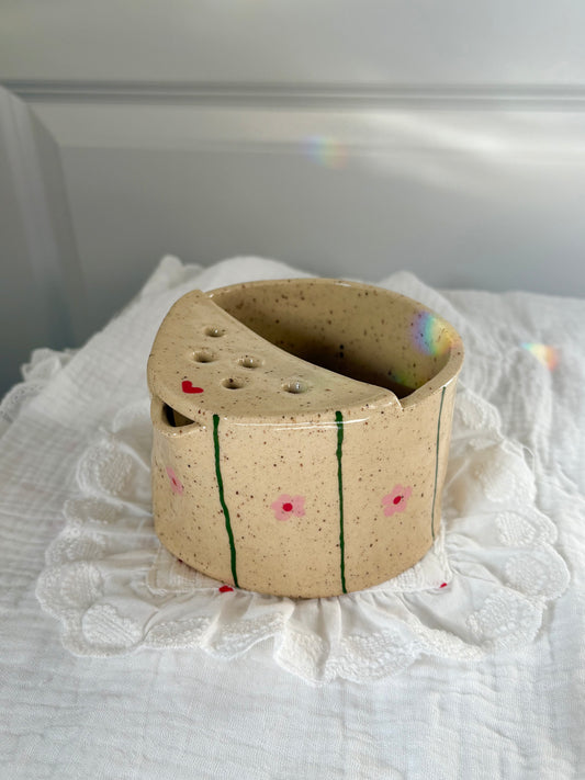 Pink Flowers Berry Bowl