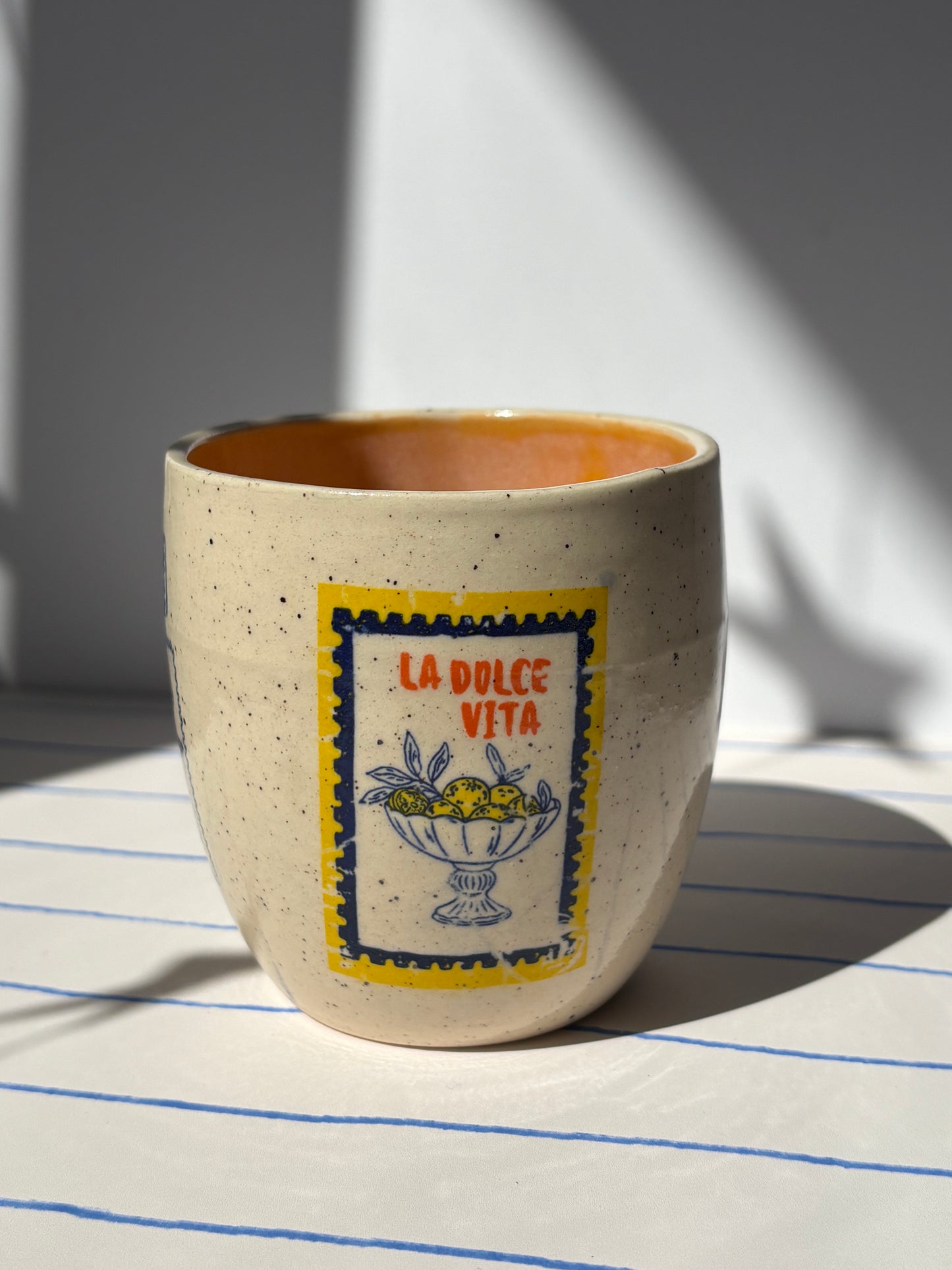 Mediterranean Summer Tumbler Cup Orange (Style 2)