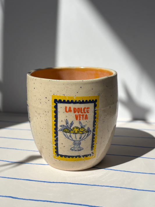 Mediterranean Summer Tumbler Cup Orange (Style 2)