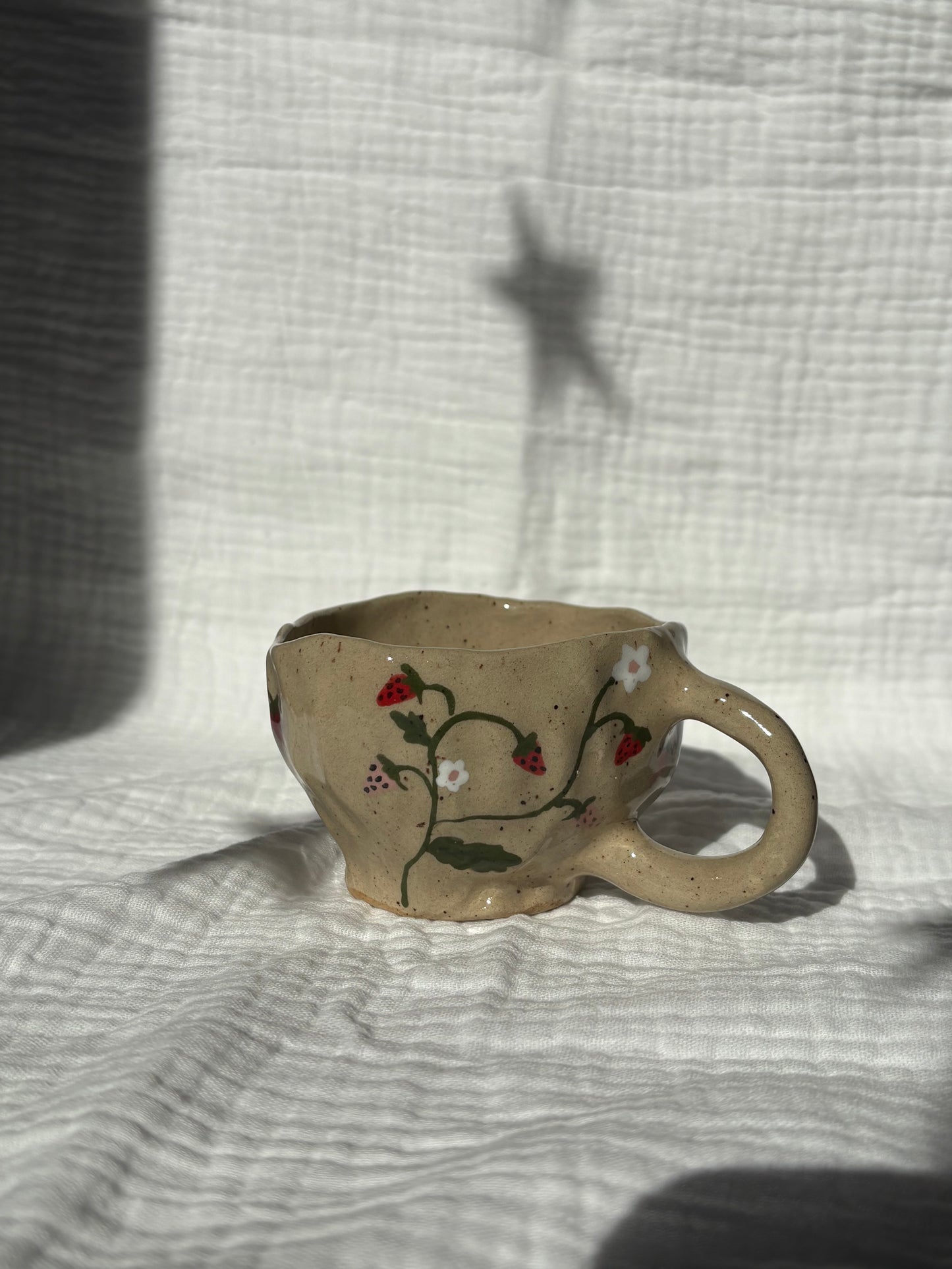 Strawberry Bloom Mug (Pinch Pot)
