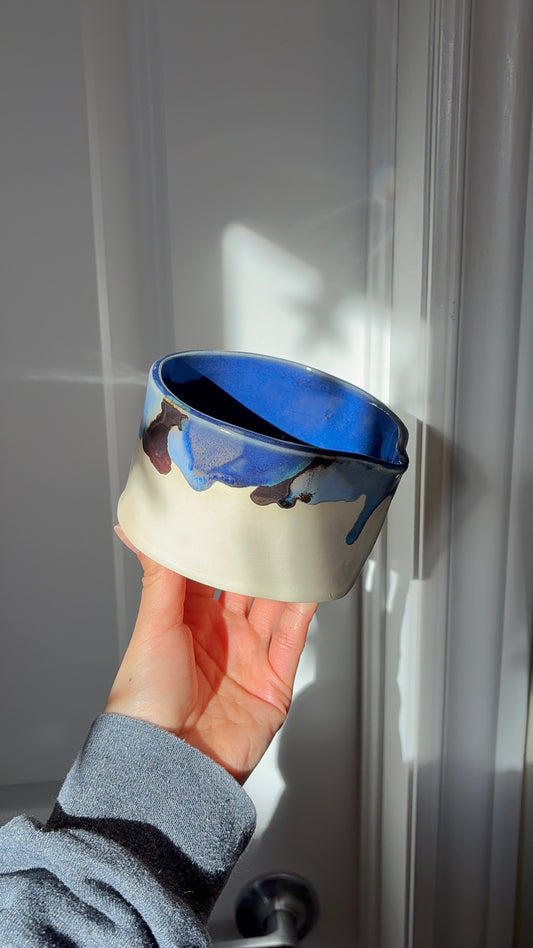 Blue Sea Glass Matcha Bowl