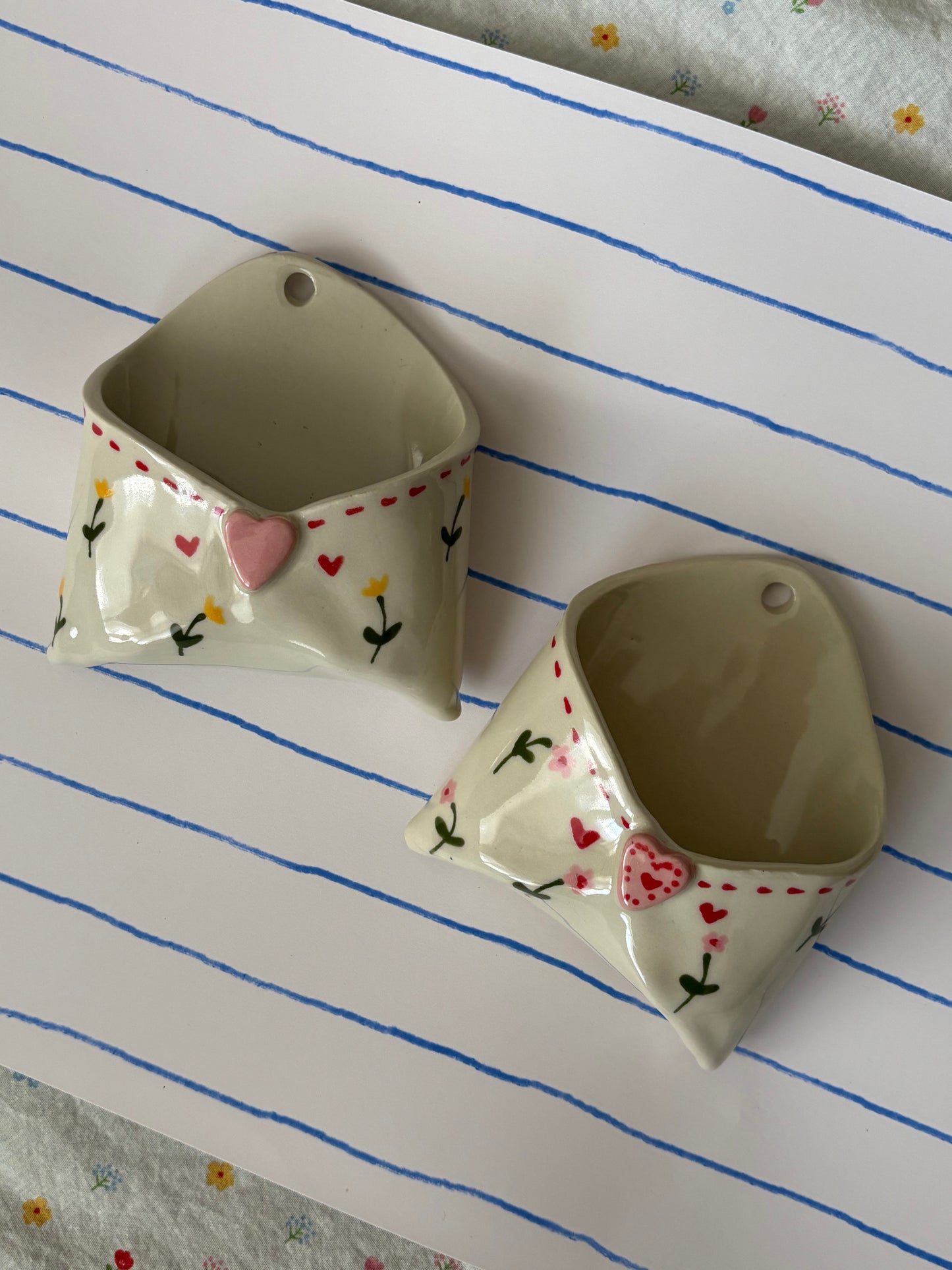 Floral & Stitch Ceramic Wall Envelope