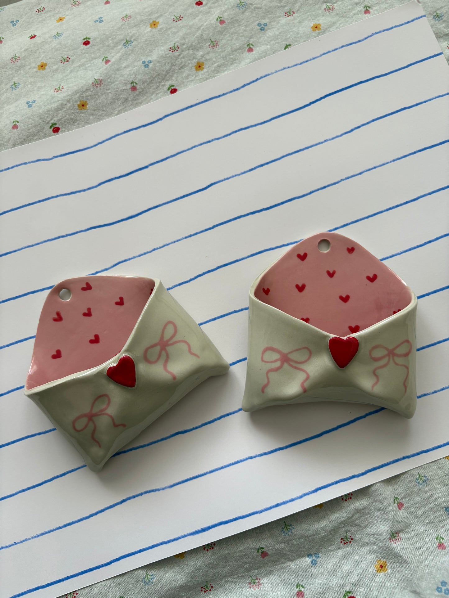 Pink Bows Ceramic Wall Envelope