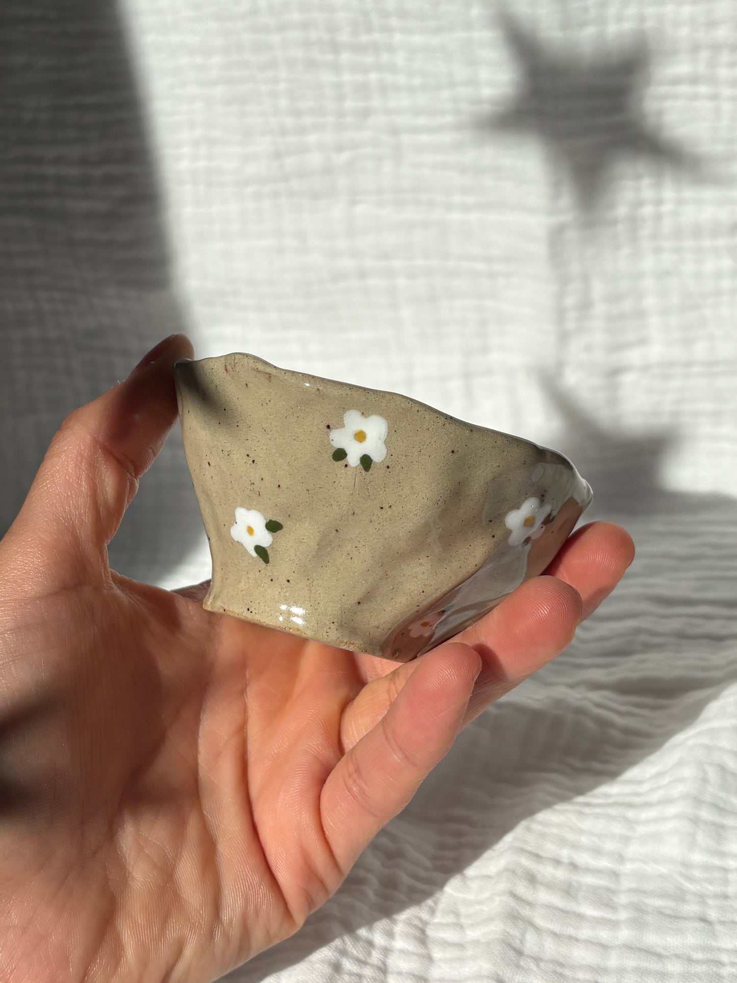 Speckled White Flowers Espresso Cup