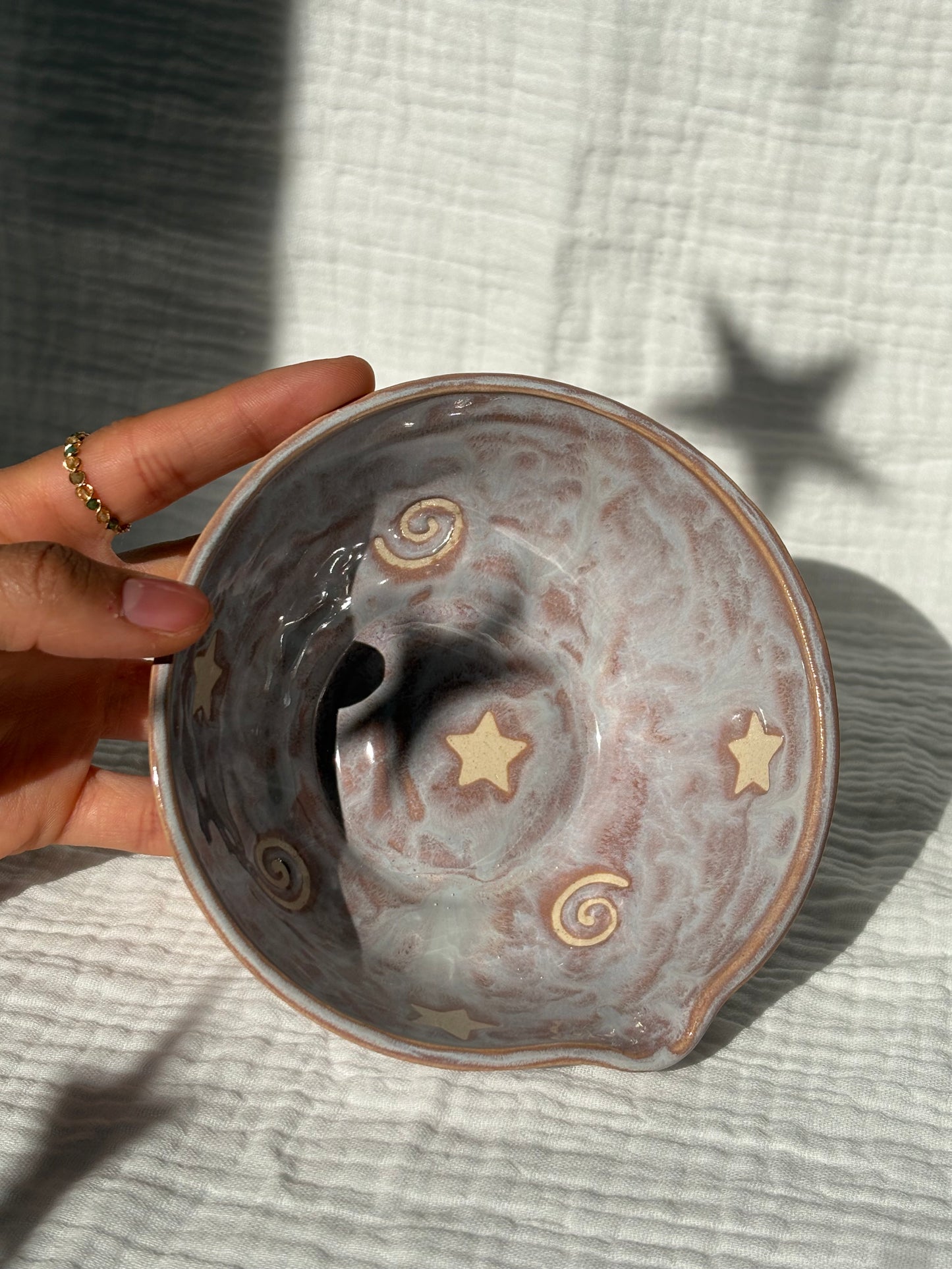 Frosted Lavender & Doodles Matcha Bowl
