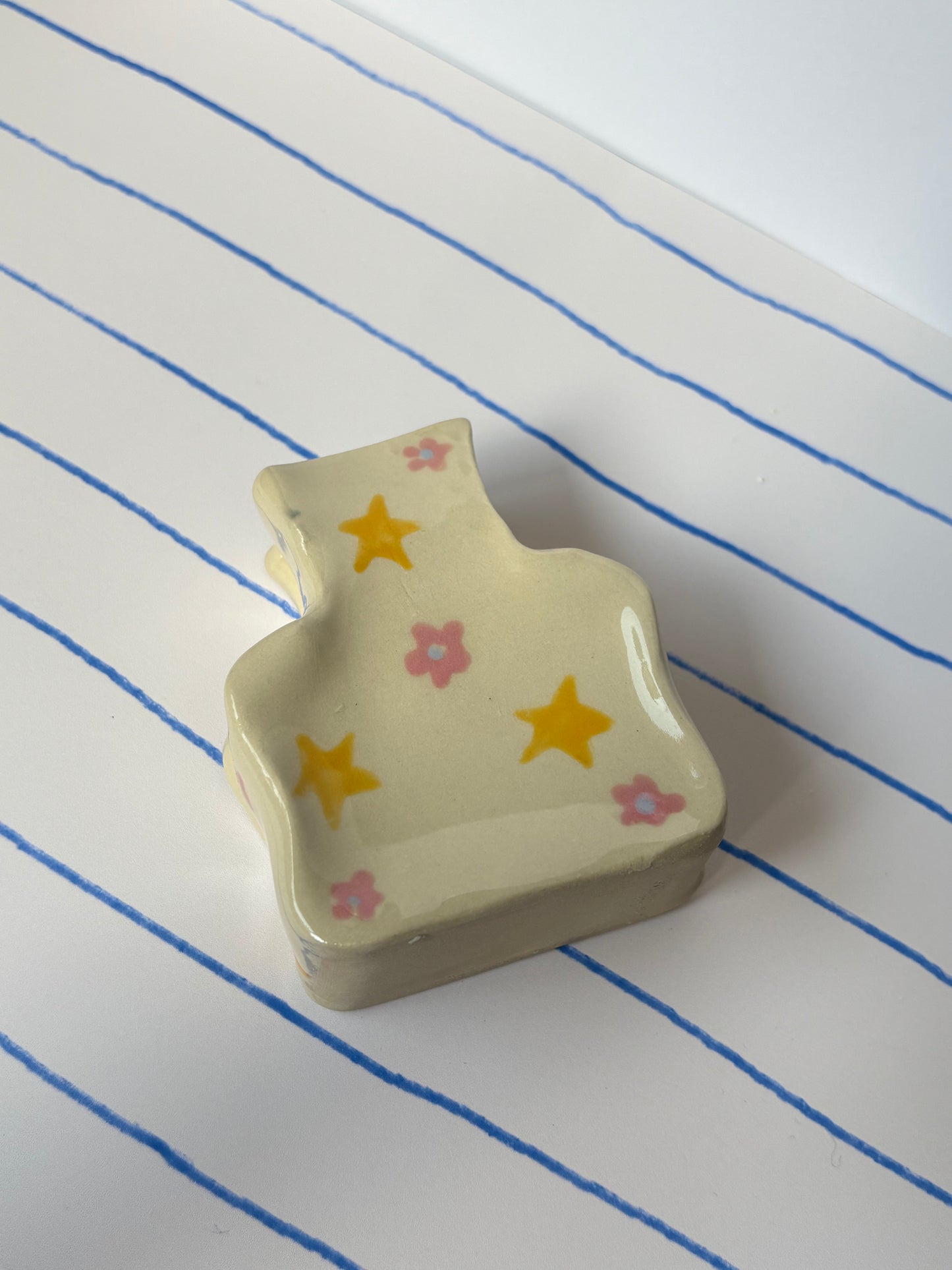 Stars & Pink Flowers Stripes Bud Vase