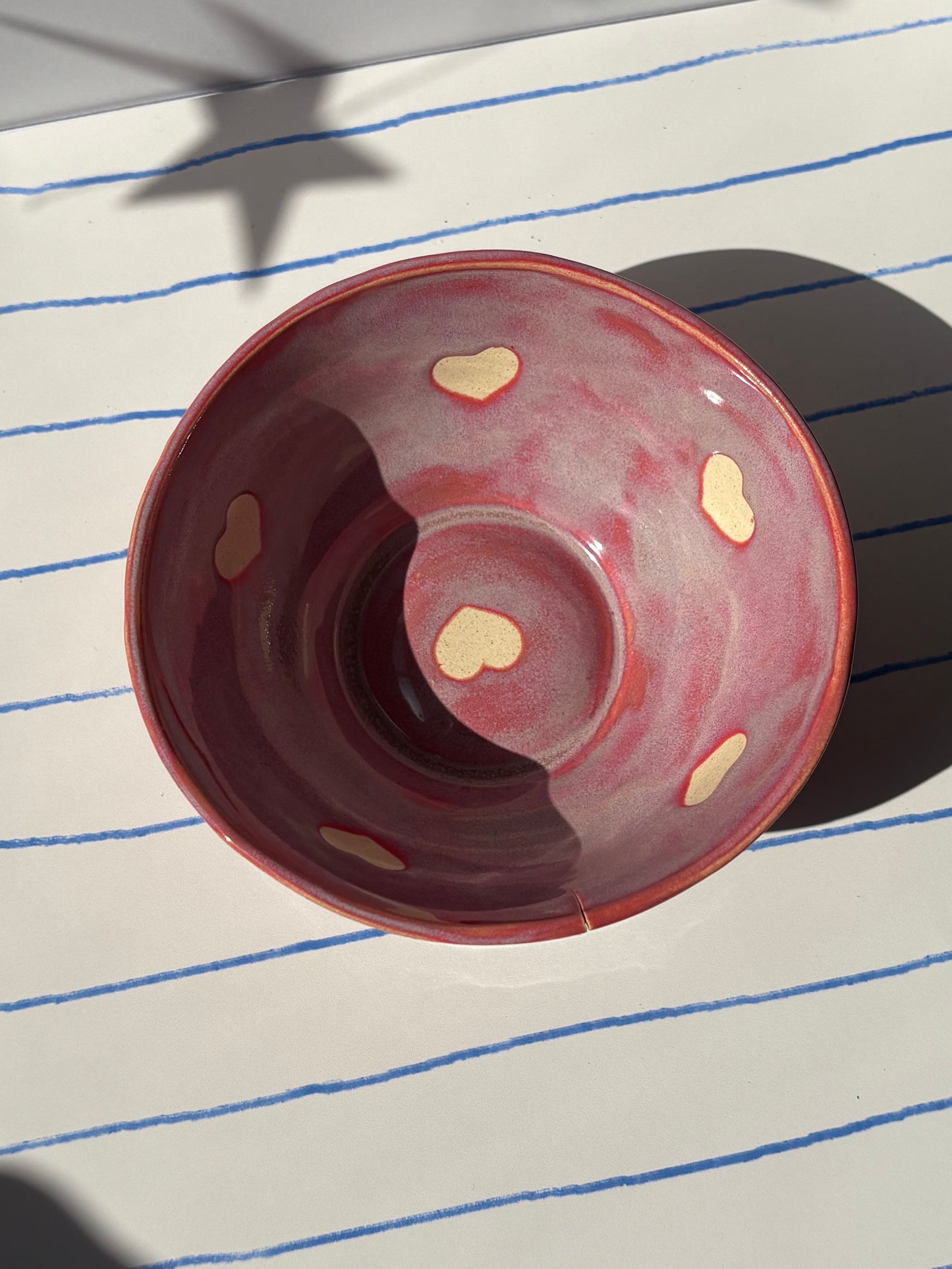 Magenta Ombre Hearts Bowl (seconds)
