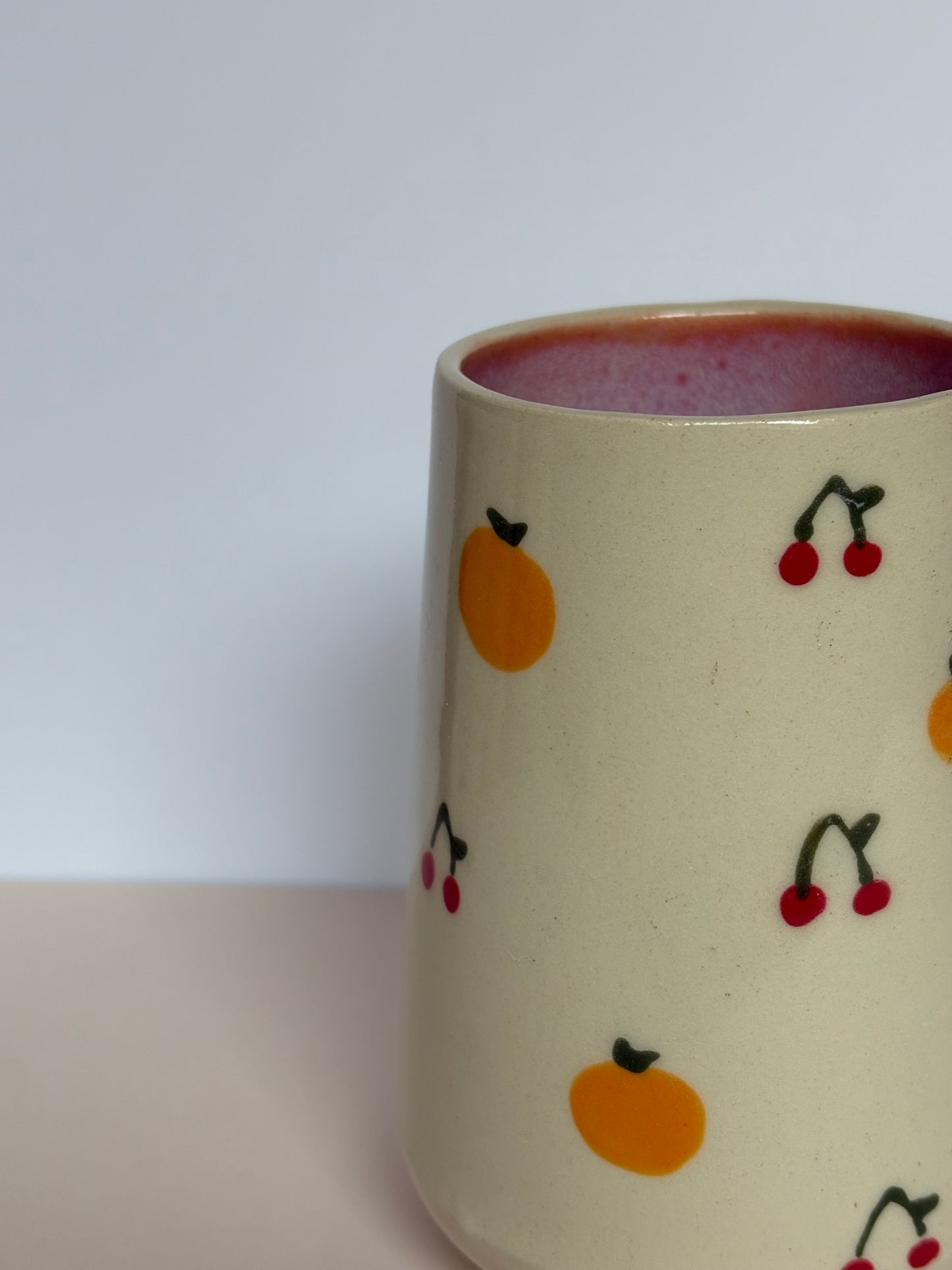 Dainty Cherries & Oranges Tumbler Cup