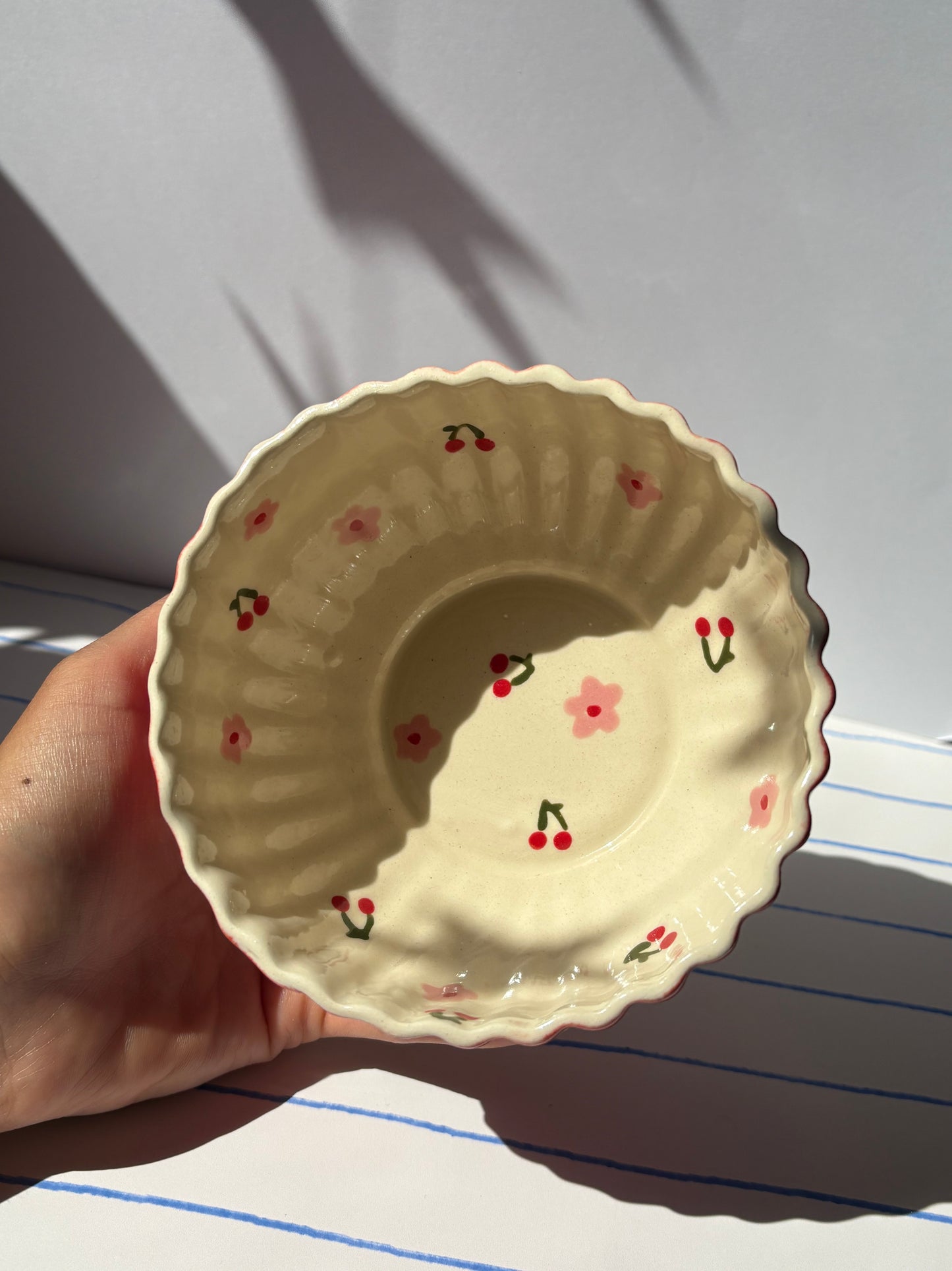 Cherry & Pink Flowers Breakfast Bowl