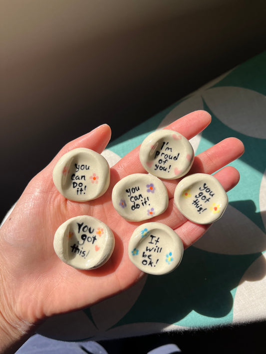 Hand written worry stones