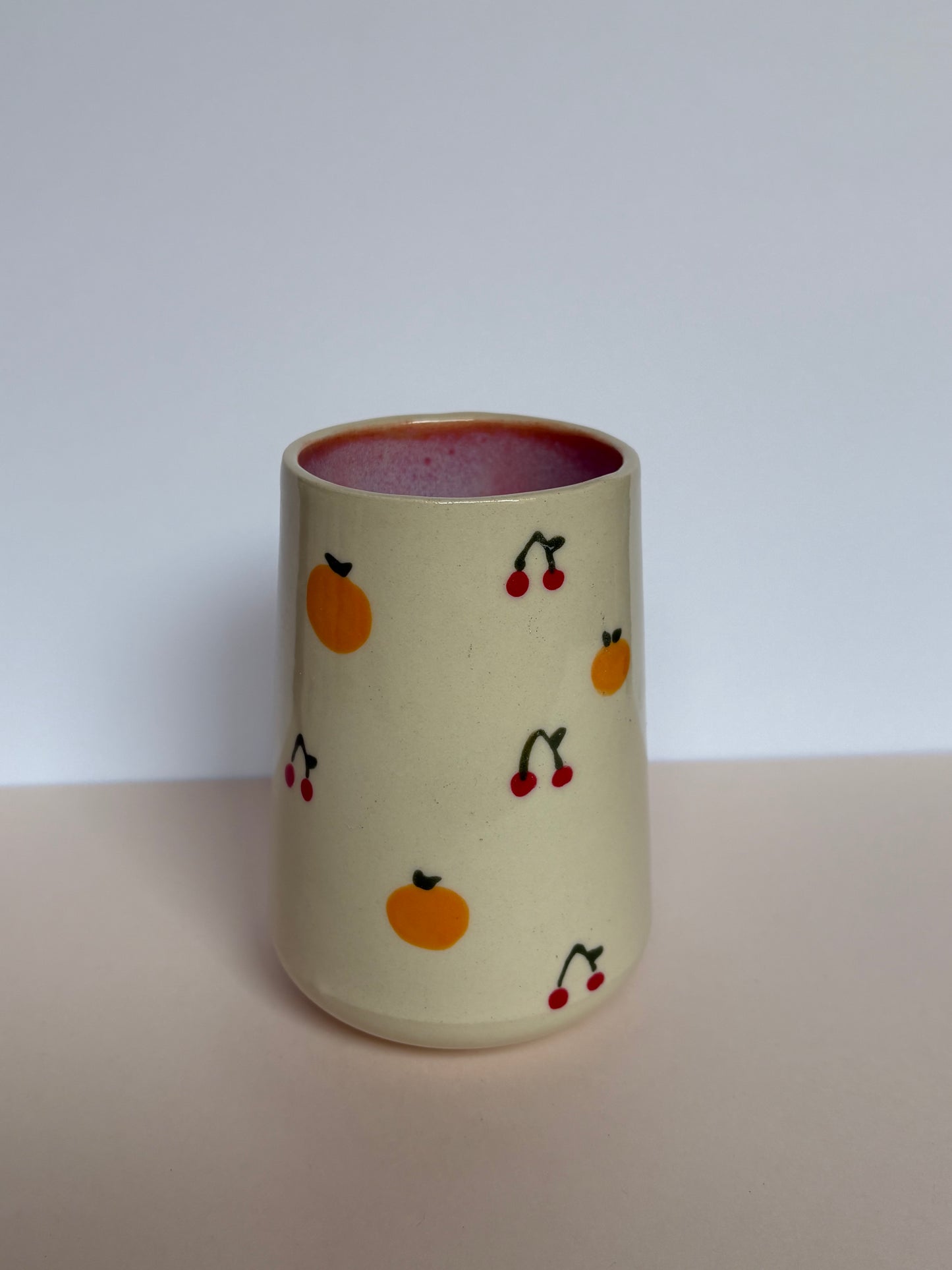 Dainty Cherries & Oranges Tumbler Cup