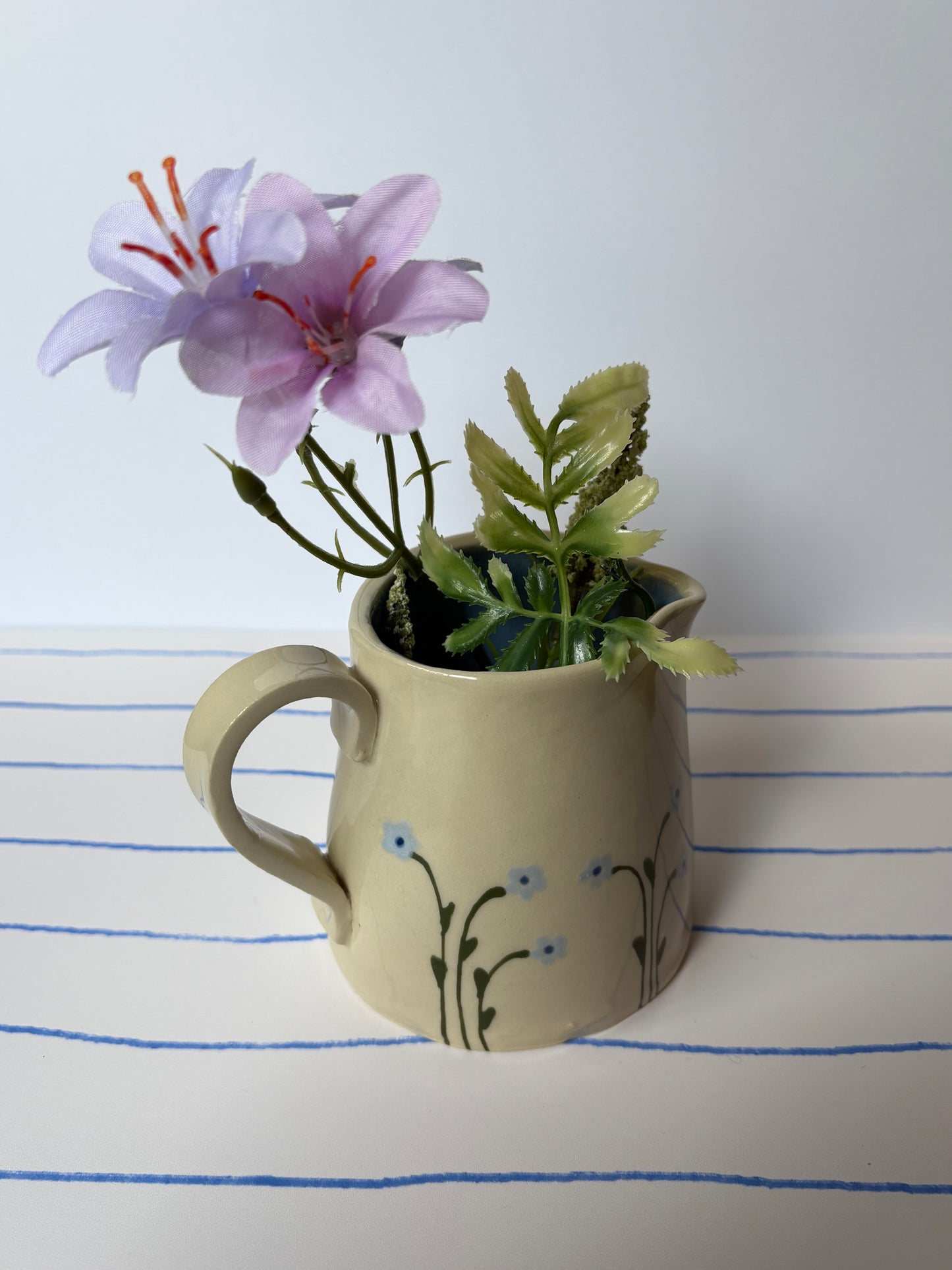 Yellow Floral Vine Vase/Creamer