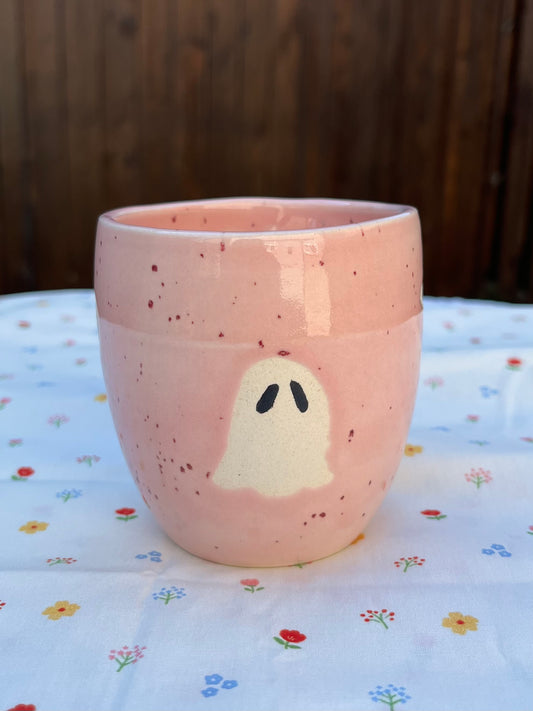 Pink Speckle Ghost Tumbler