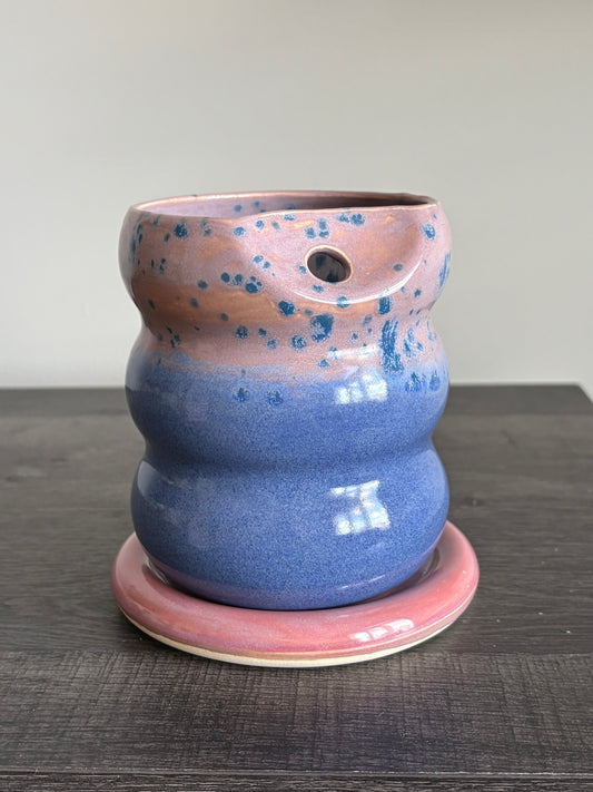 Purple & Blue Bubble Cup & Coaster Set