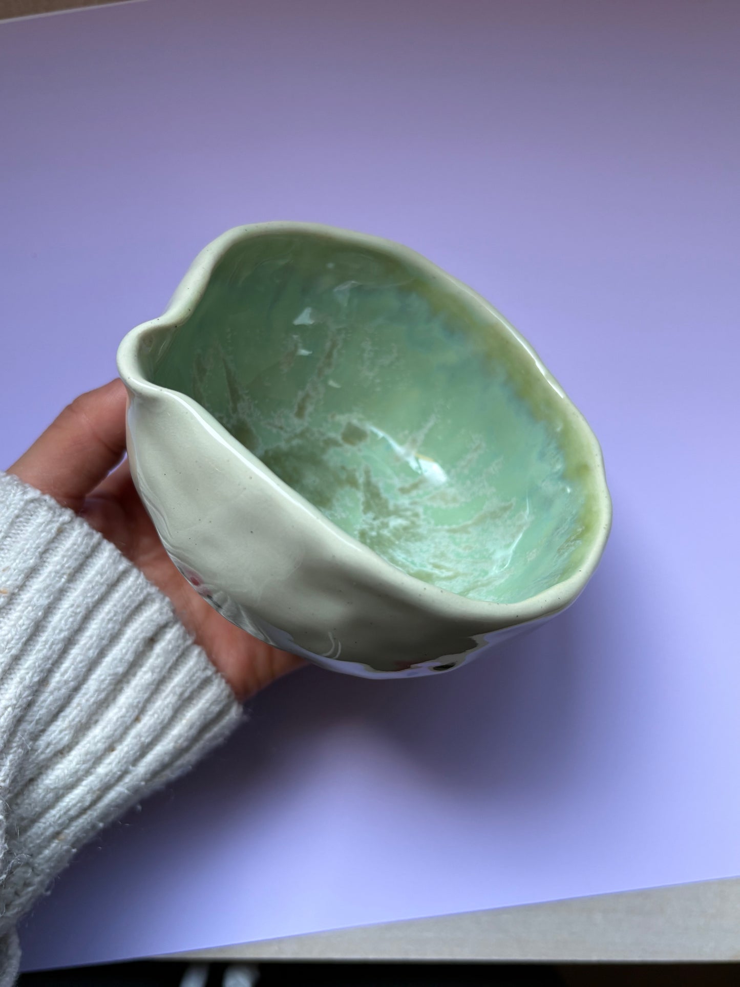 Emerald Green & Flowers Matcha Bowl