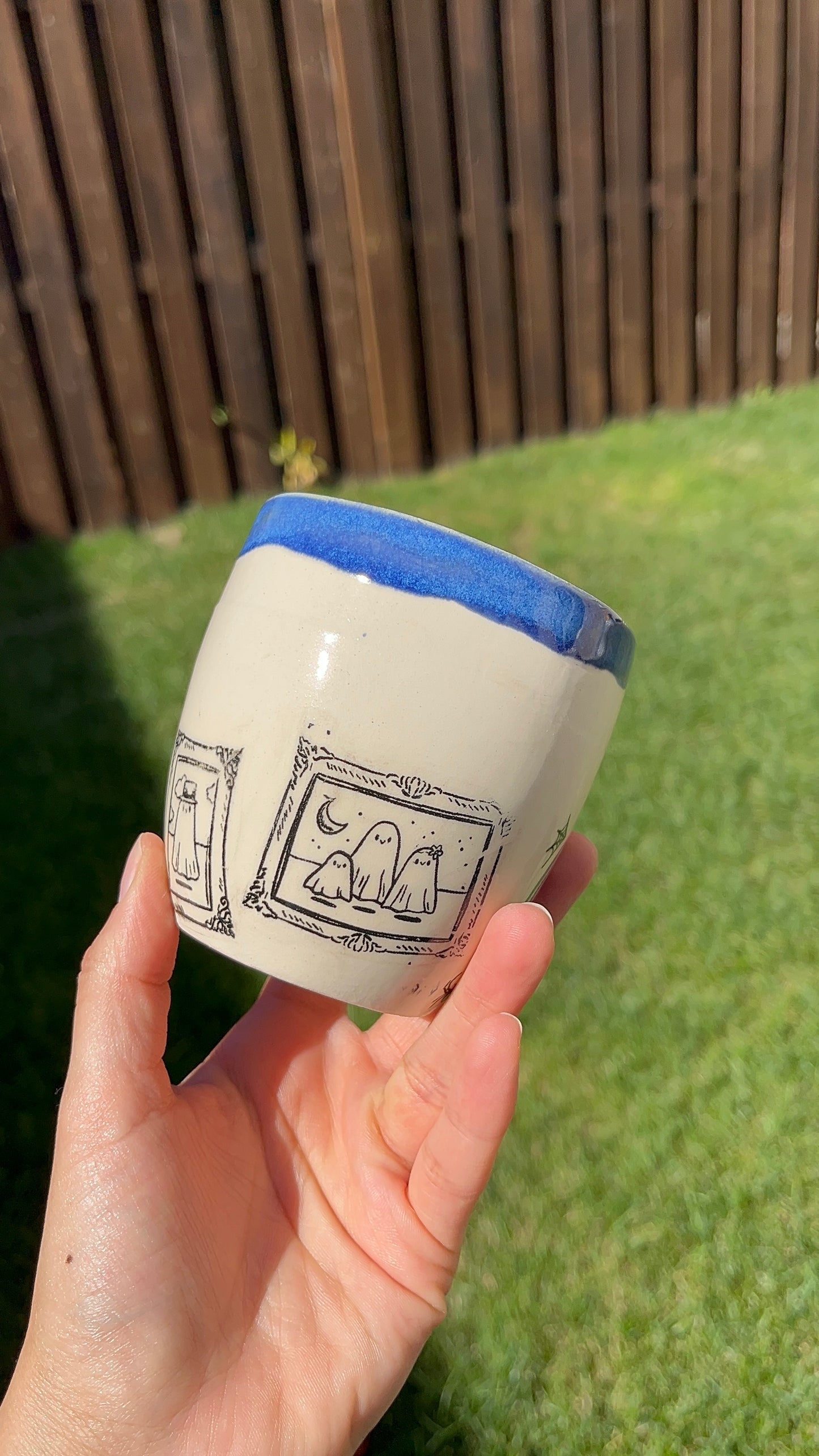 Blue Ghostly Tumbler