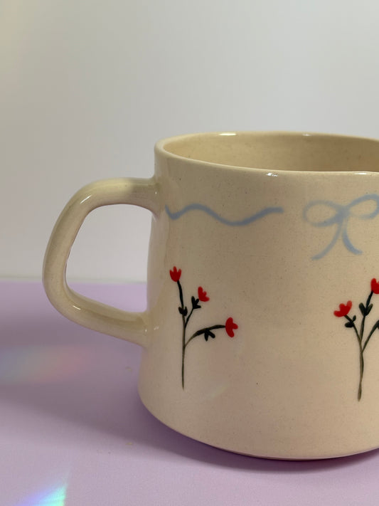 Flowers & Baby Blue Bows Mug