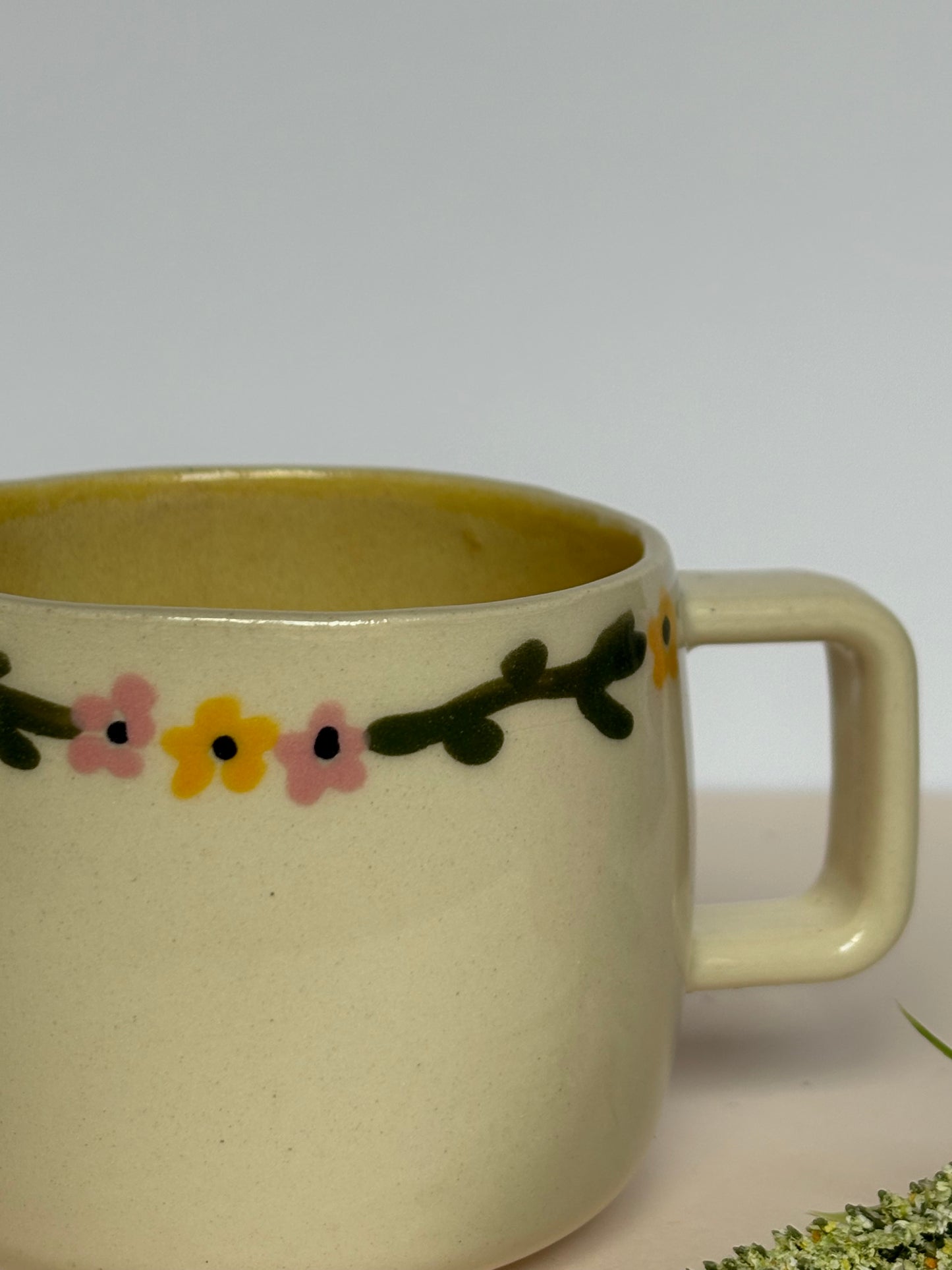 Floral Vine Espresso Cup Yellow