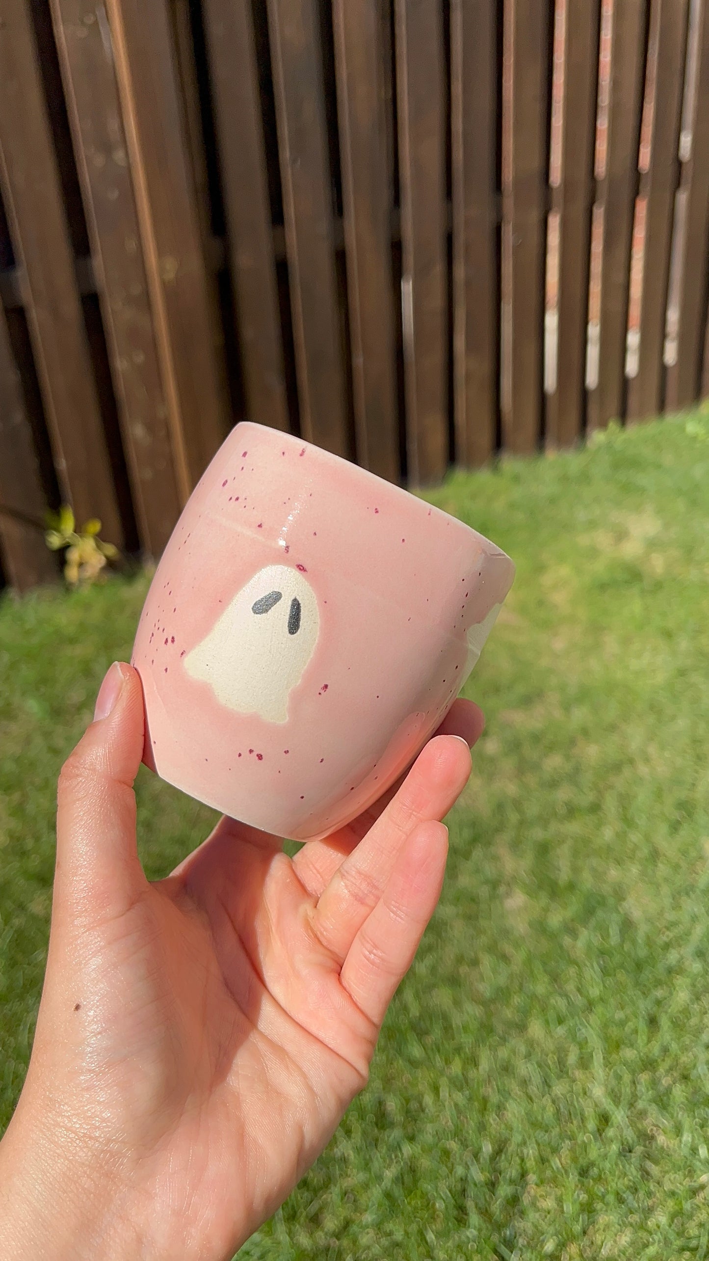 Pink Speckle Ghost Tumbler