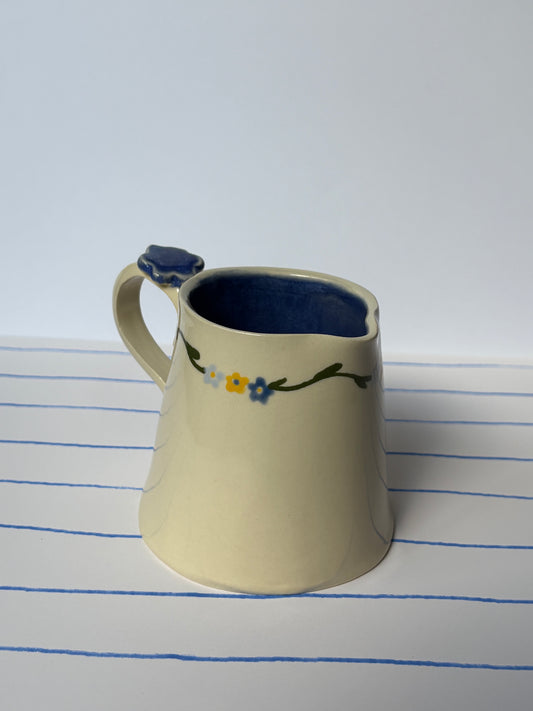 Blue Floral Vine Vase/Creamer