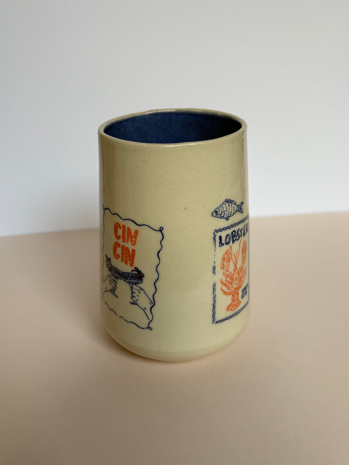 Mediterranean Summer Tumbler Cup Blue