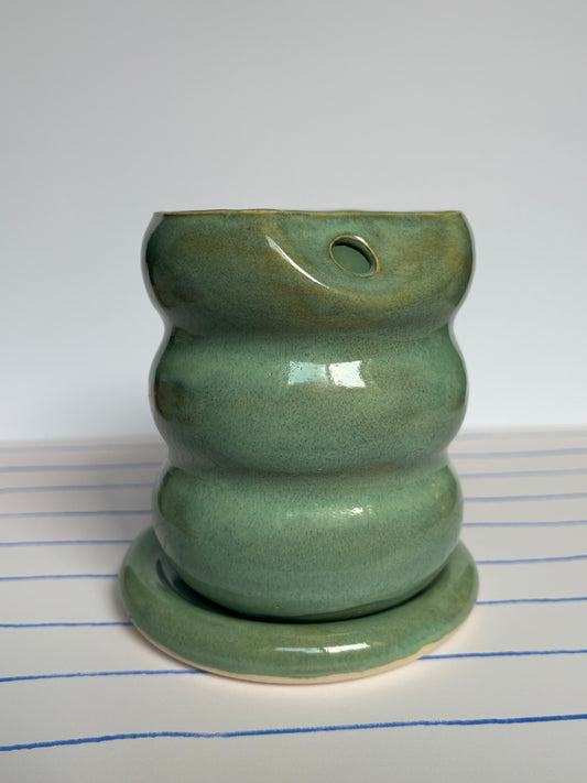 Green Aventurine Bubble Cup & Coaster Set