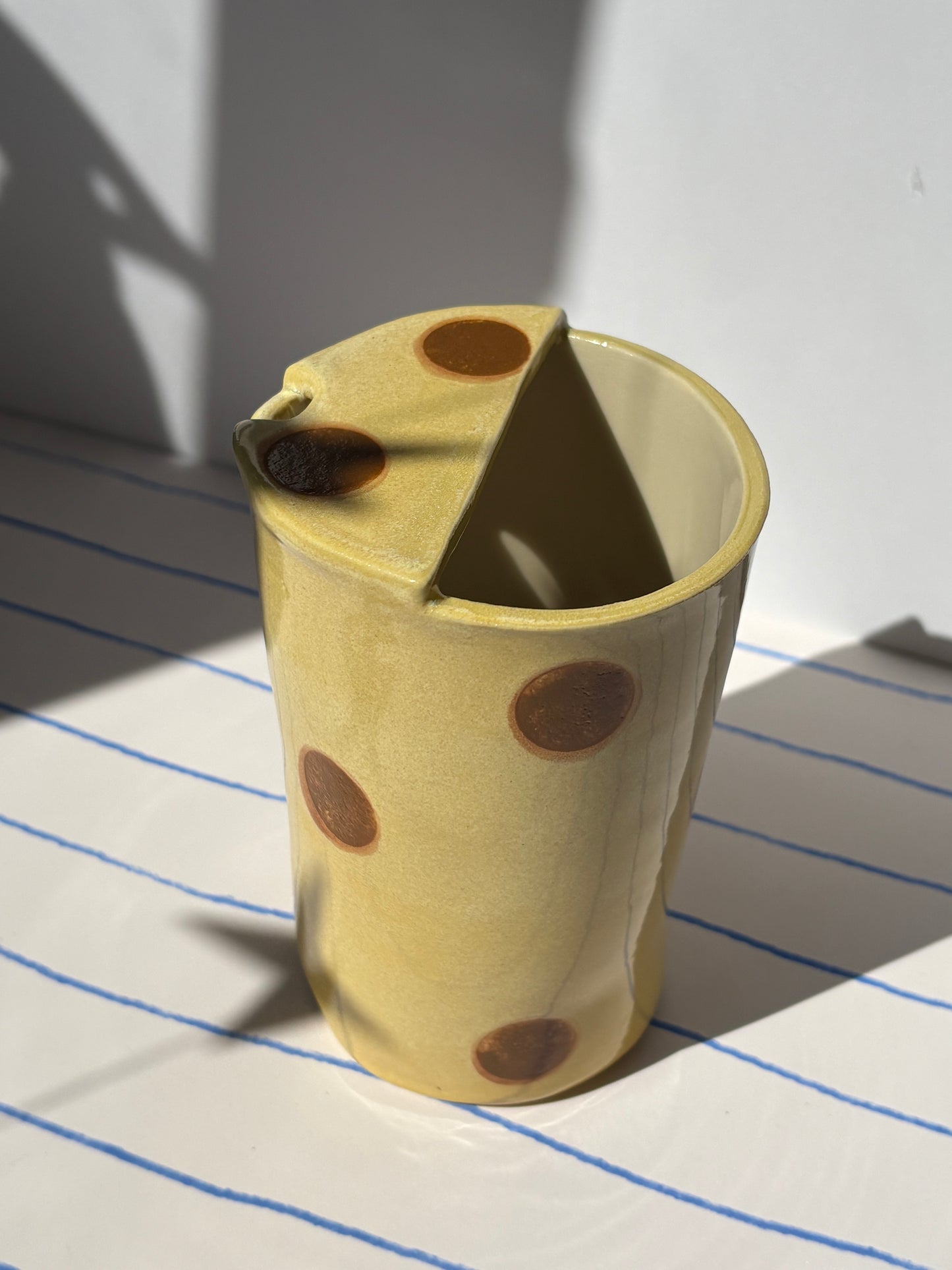 Yellow & Brown Polka Dot To-Go Cup