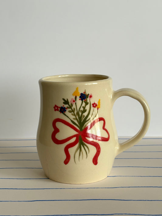 Floral bouquet & bow mug
