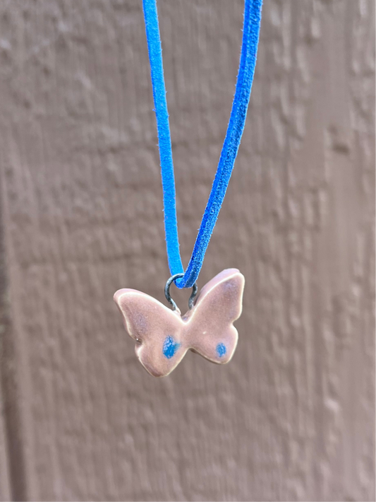 Purple butterfly necklace