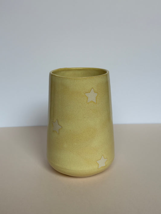 Butter Yellow Stars Tumbler Cup